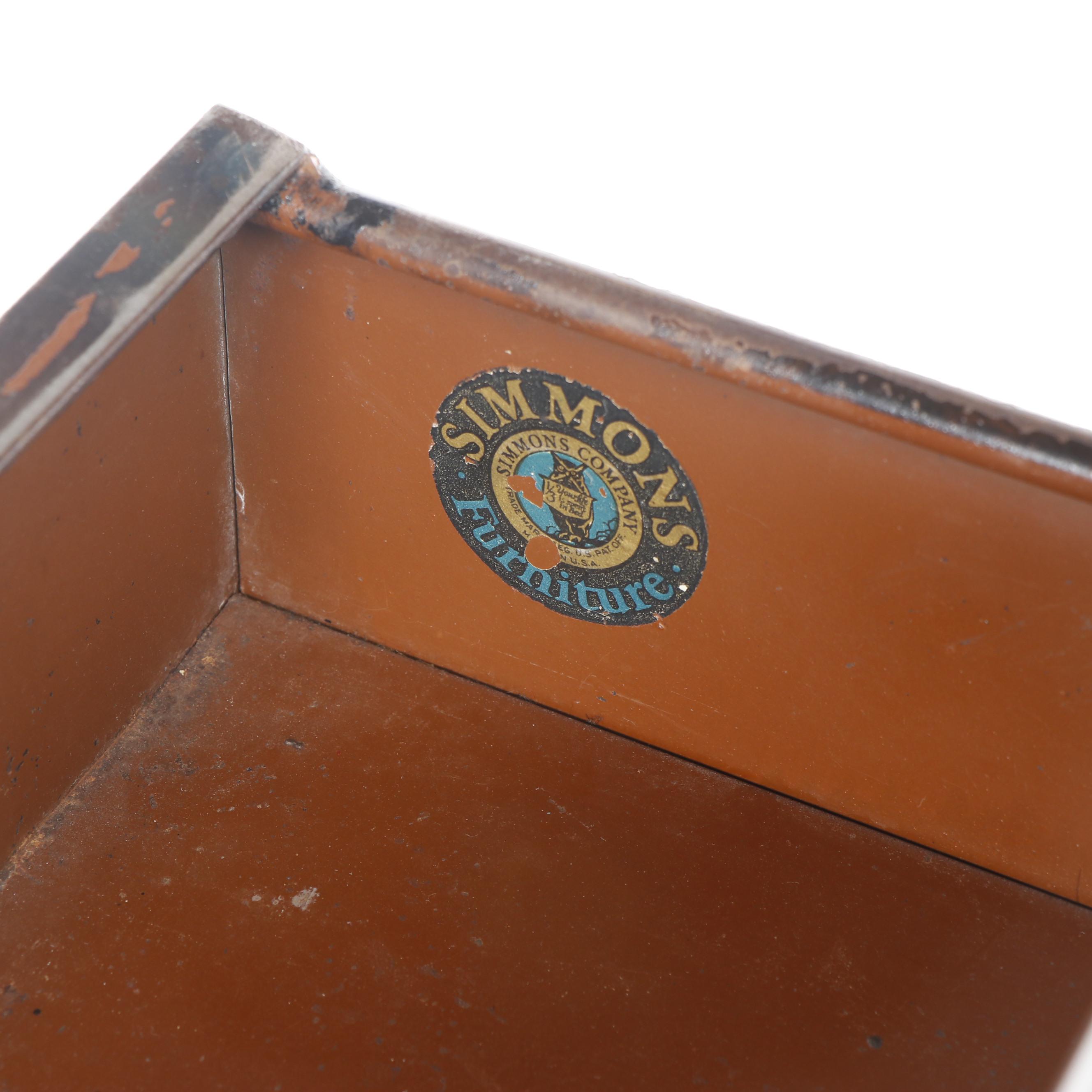 Simmons Furniture Company "Sheraton" Brushed Steel Vanity, Circa 1930