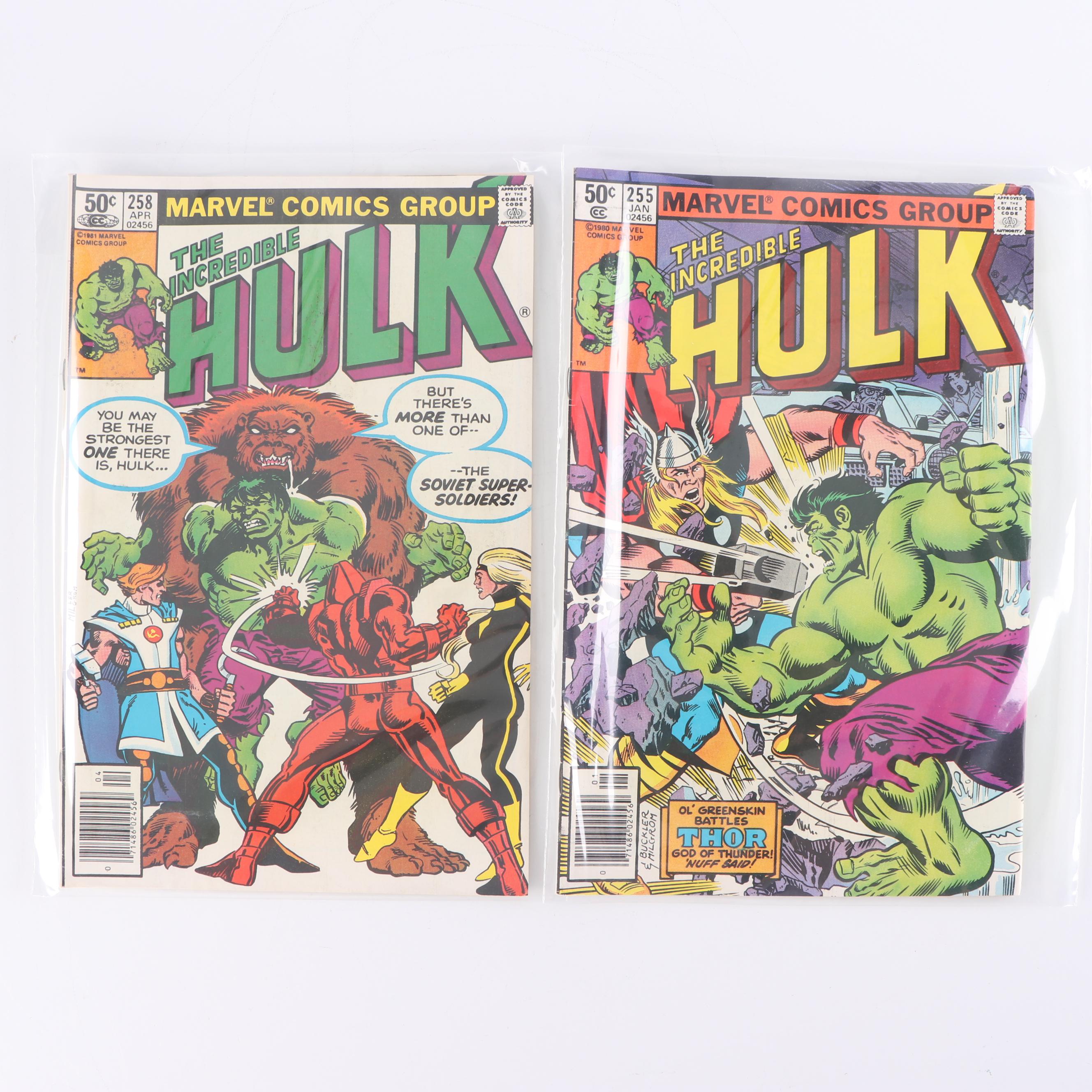Bronze Age "The Incredible Hulk" Comics including "Hulk vs. Thor"
