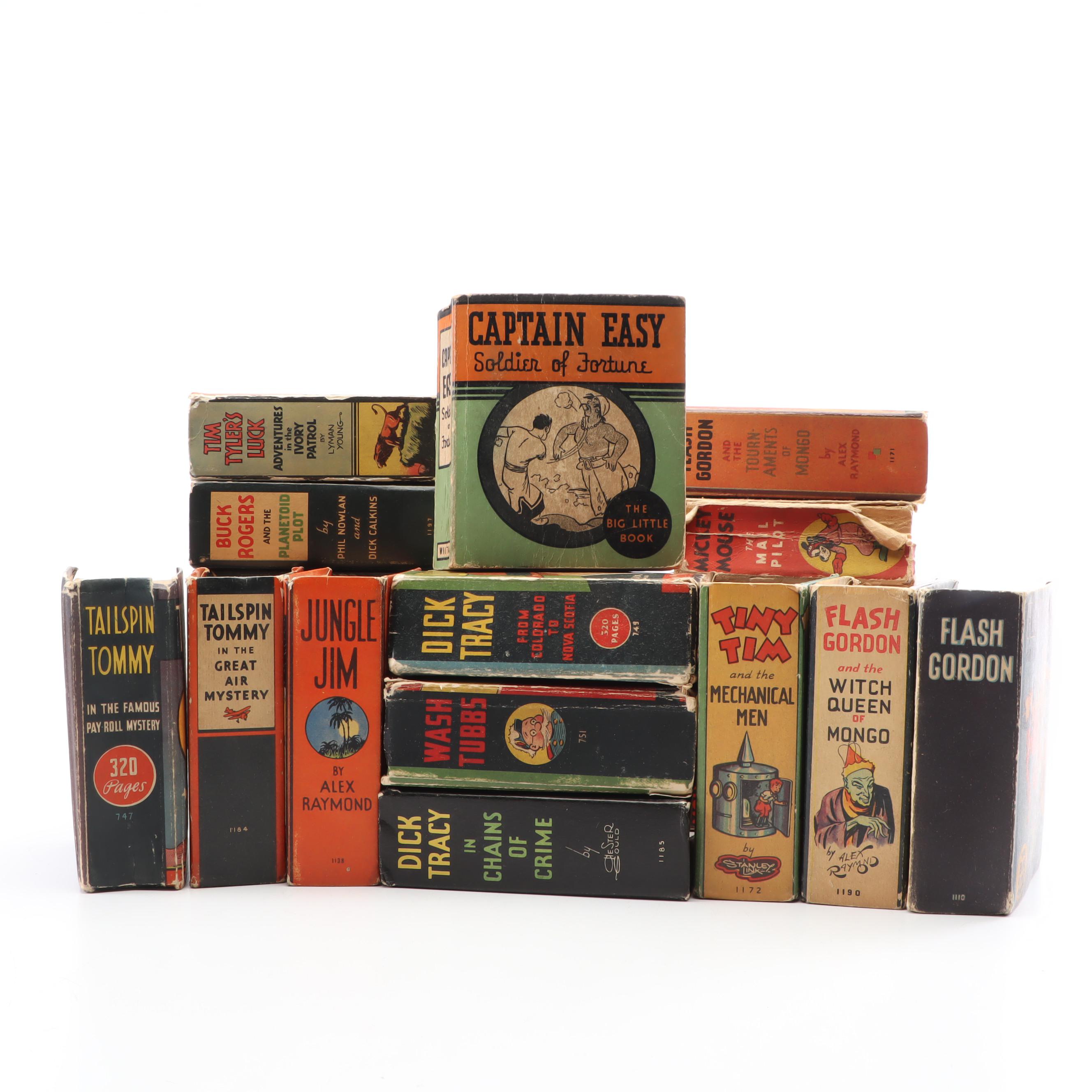 1930's Big Little Books, Rare 3 Color with Mickey Mouse, Buck Rogers Plus More