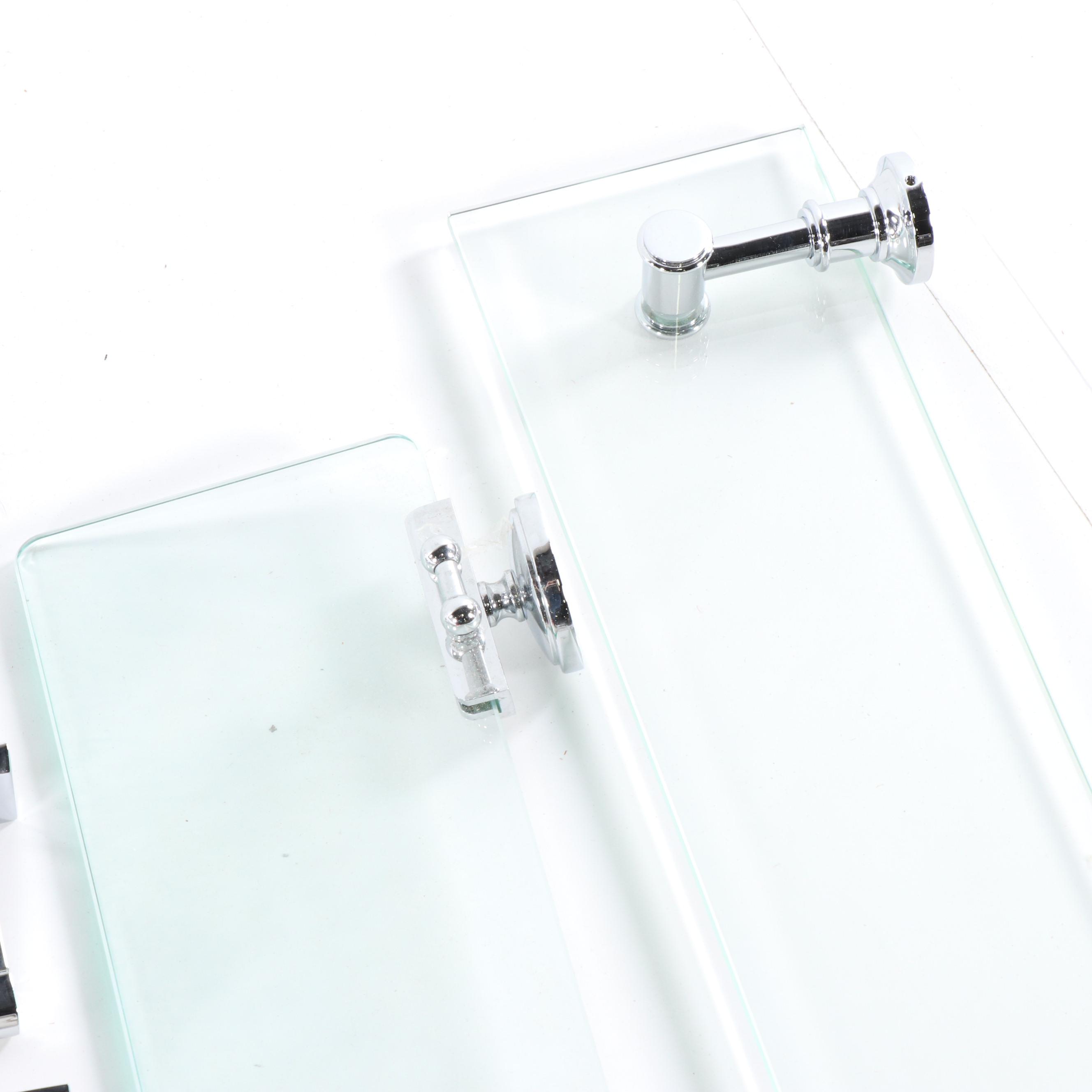 Restoration Hardware Polished Chrome Finish Towel Bars, Shelves and Shower Wand