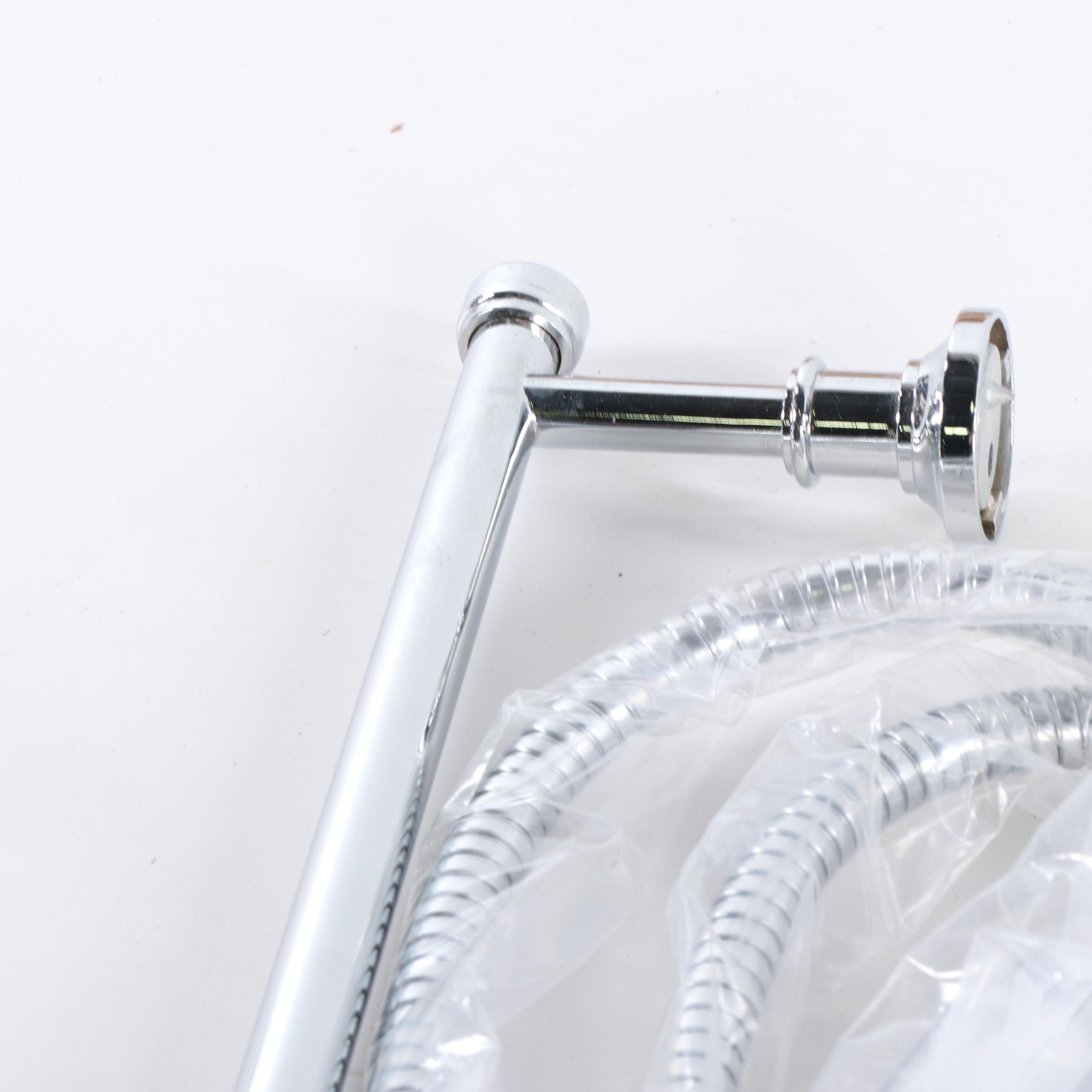 Restoration Hardware Polished Chrome Finish Towel Bars, Shelves and Shower Wand