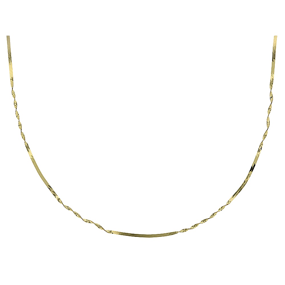 10K Yellow Gold Twisted Herringbone Chain Necklace