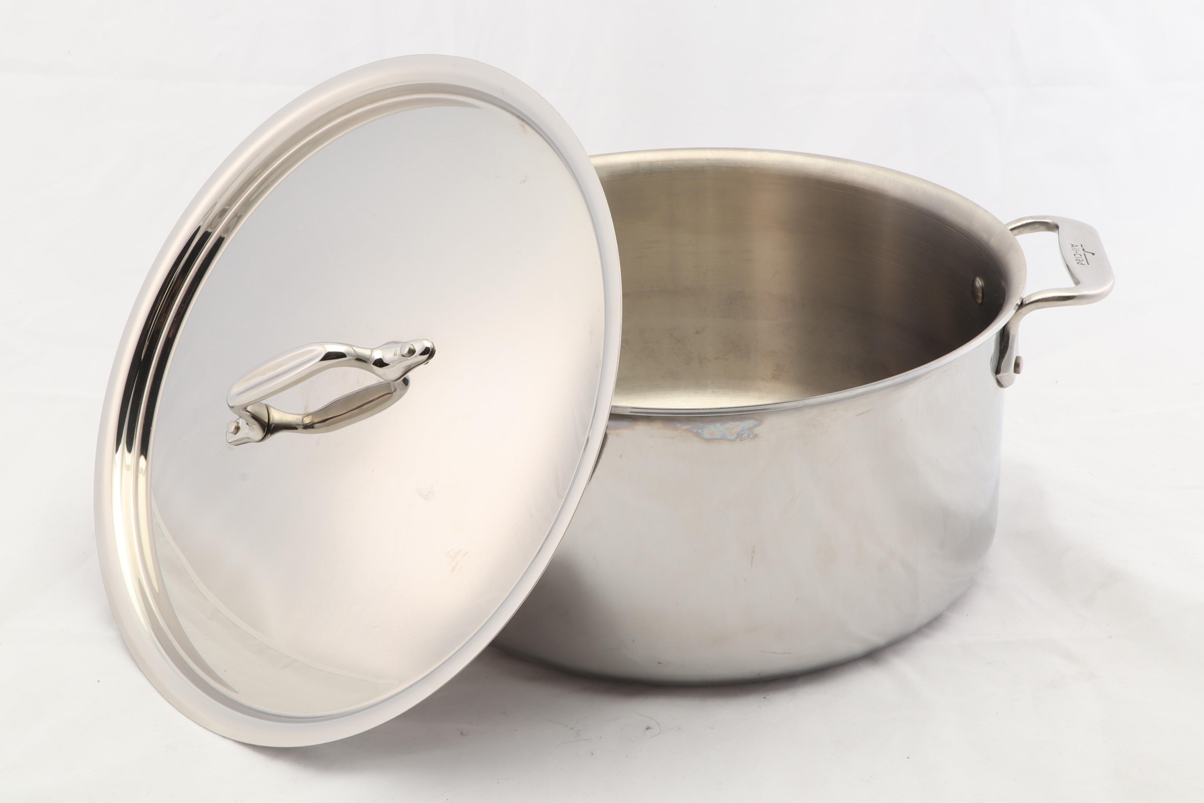 All-Clad Stainless Steel 6 Qt. Saute Pan, 8 Qt. Stock Pot, and 1 Qt. Saucier