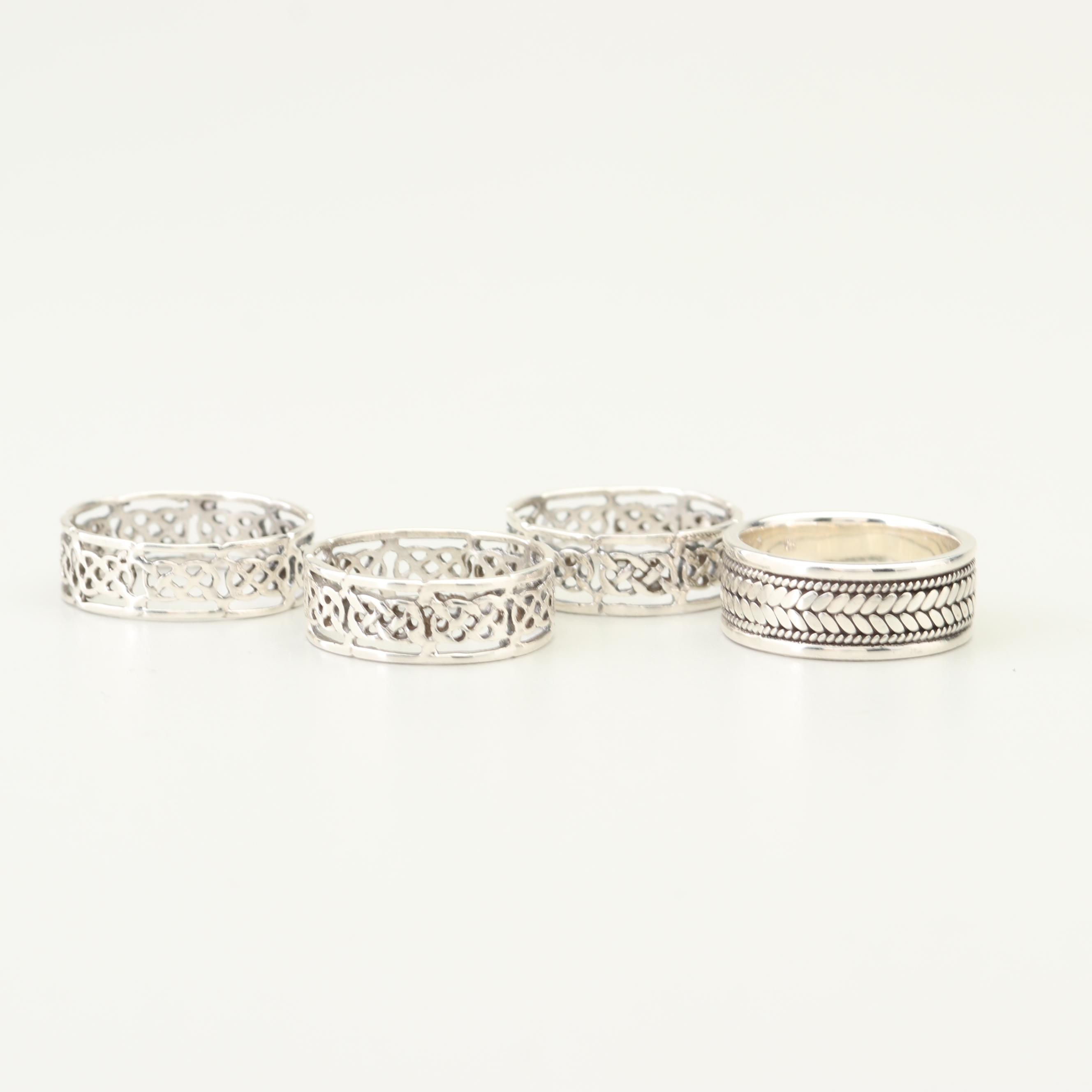 Seven Sterling Silver Rings