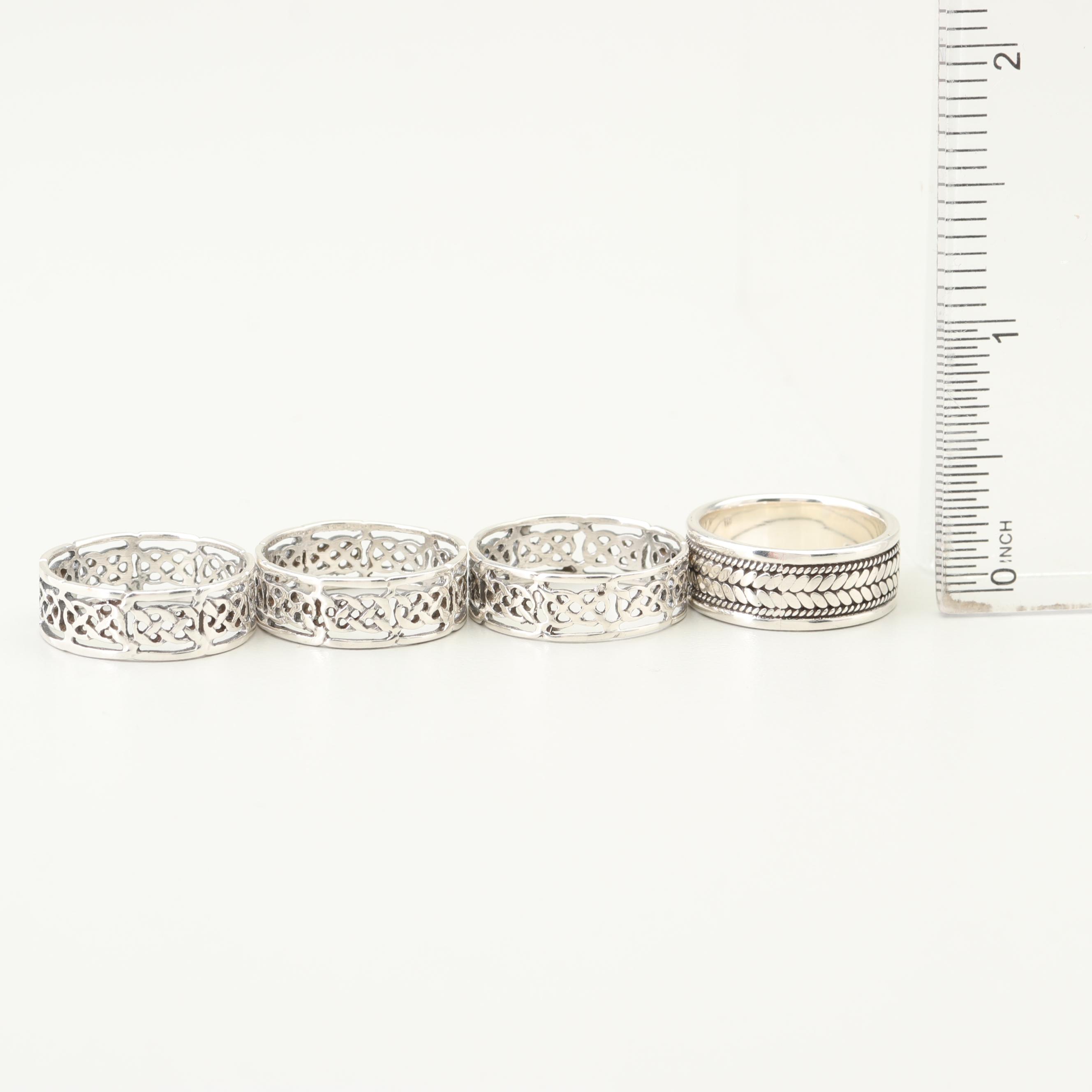Seven Sterling Silver Rings