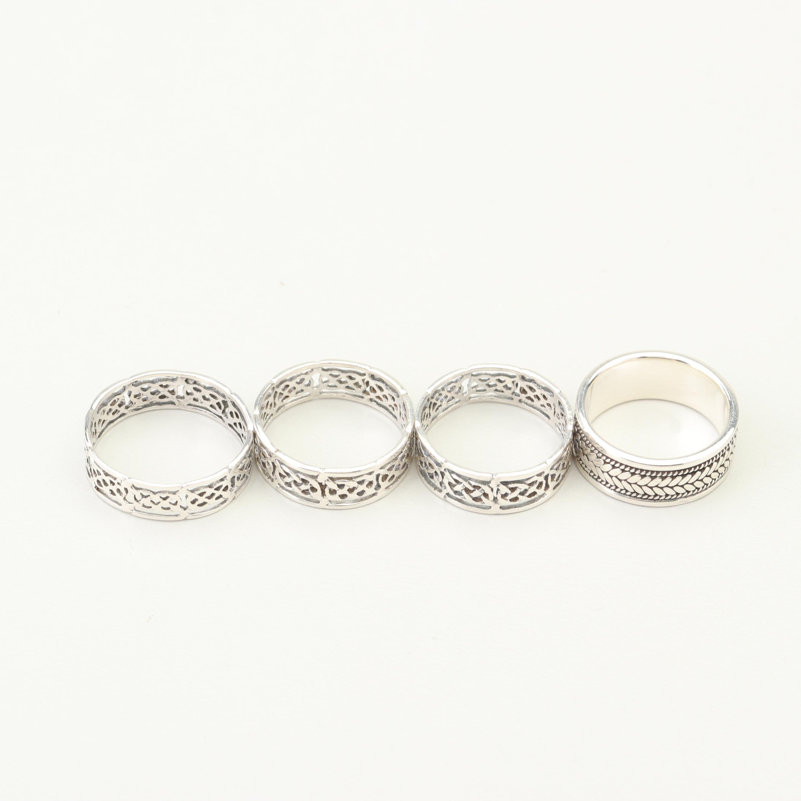 Seven Sterling Silver Rings