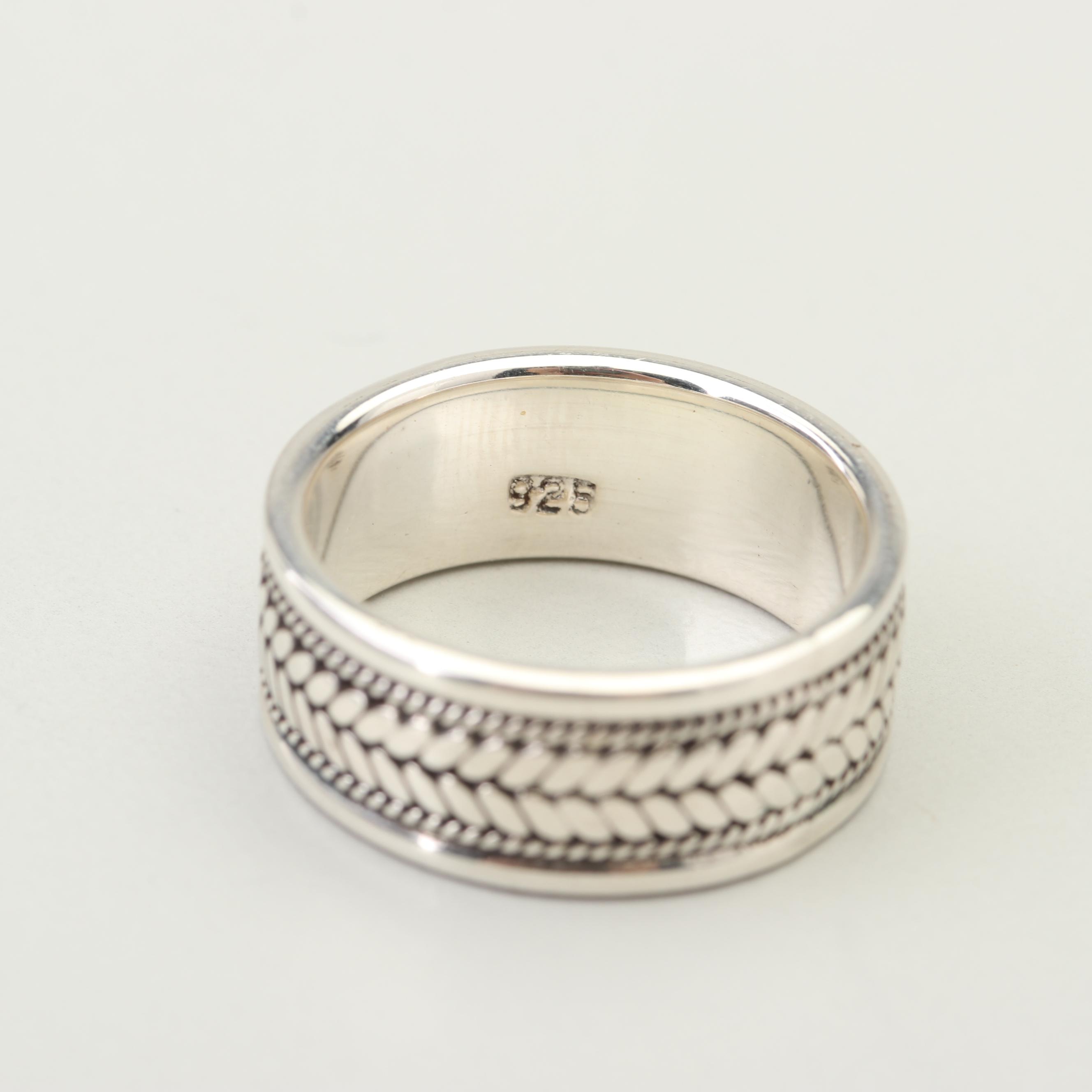 Seven Sterling Silver Rings