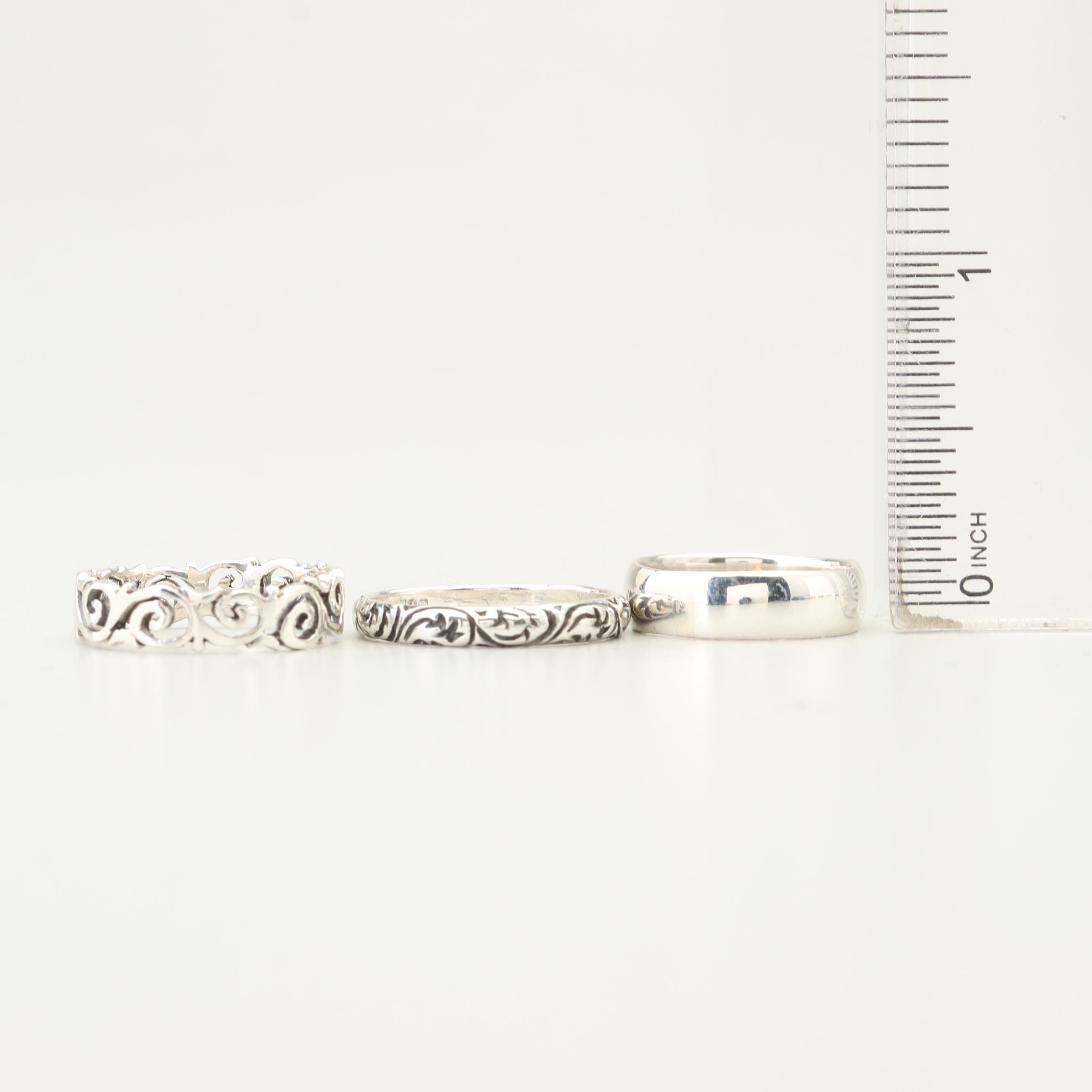 Seven Sterling Silver Rings