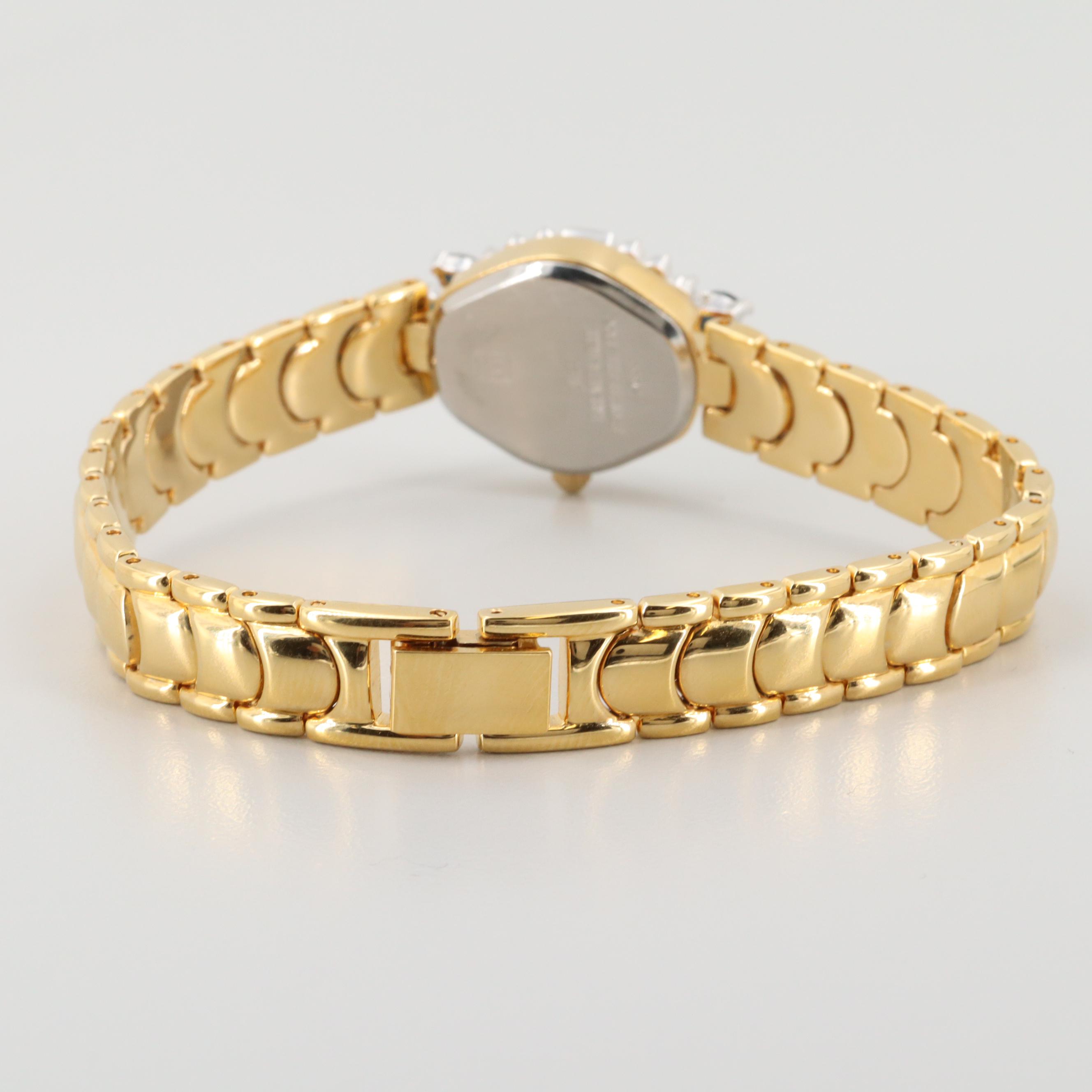 Jules Jurgensen Sapphire and Diamond Gold Tone Watch