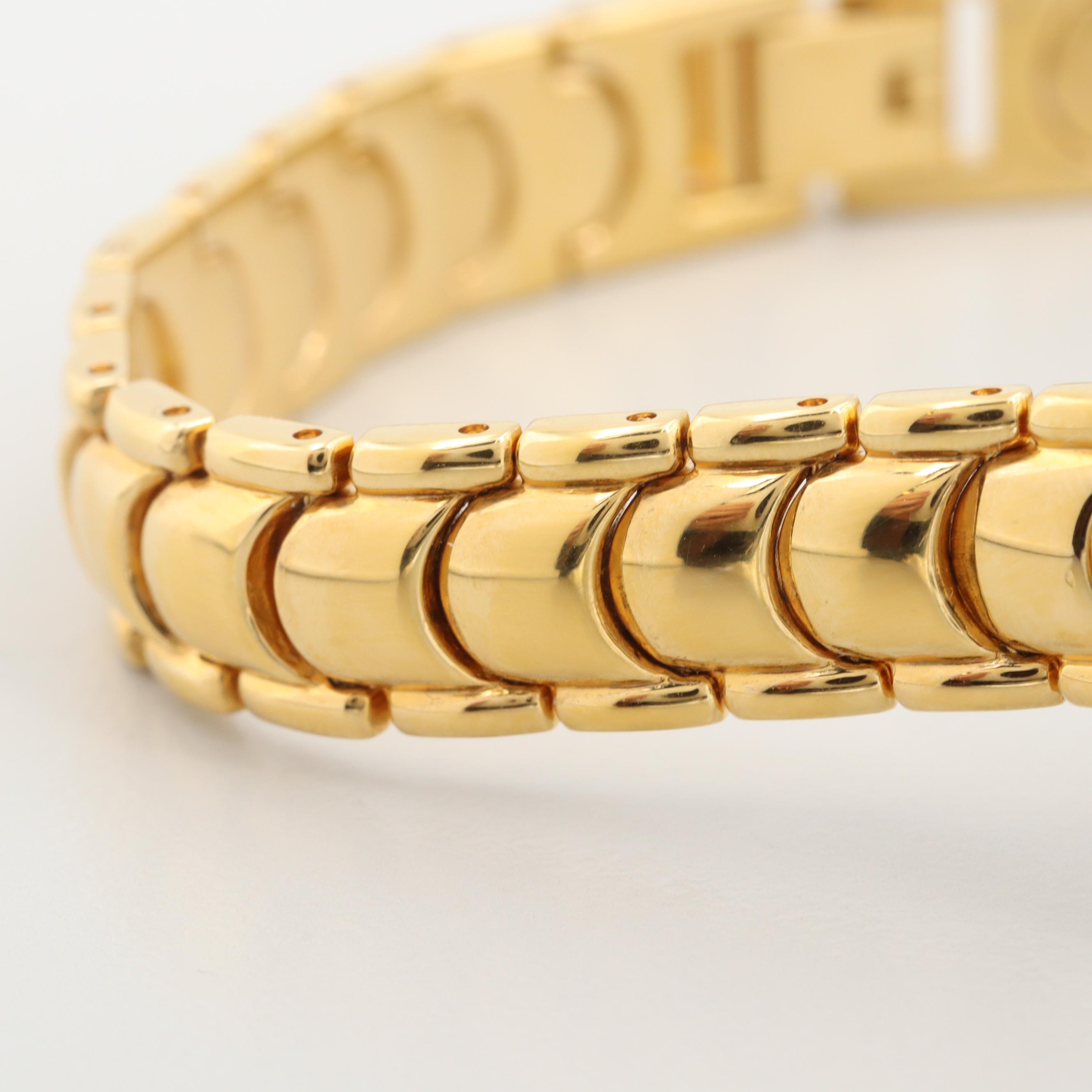 Jules Jurgensen Sapphire and Diamond Gold Tone Watch