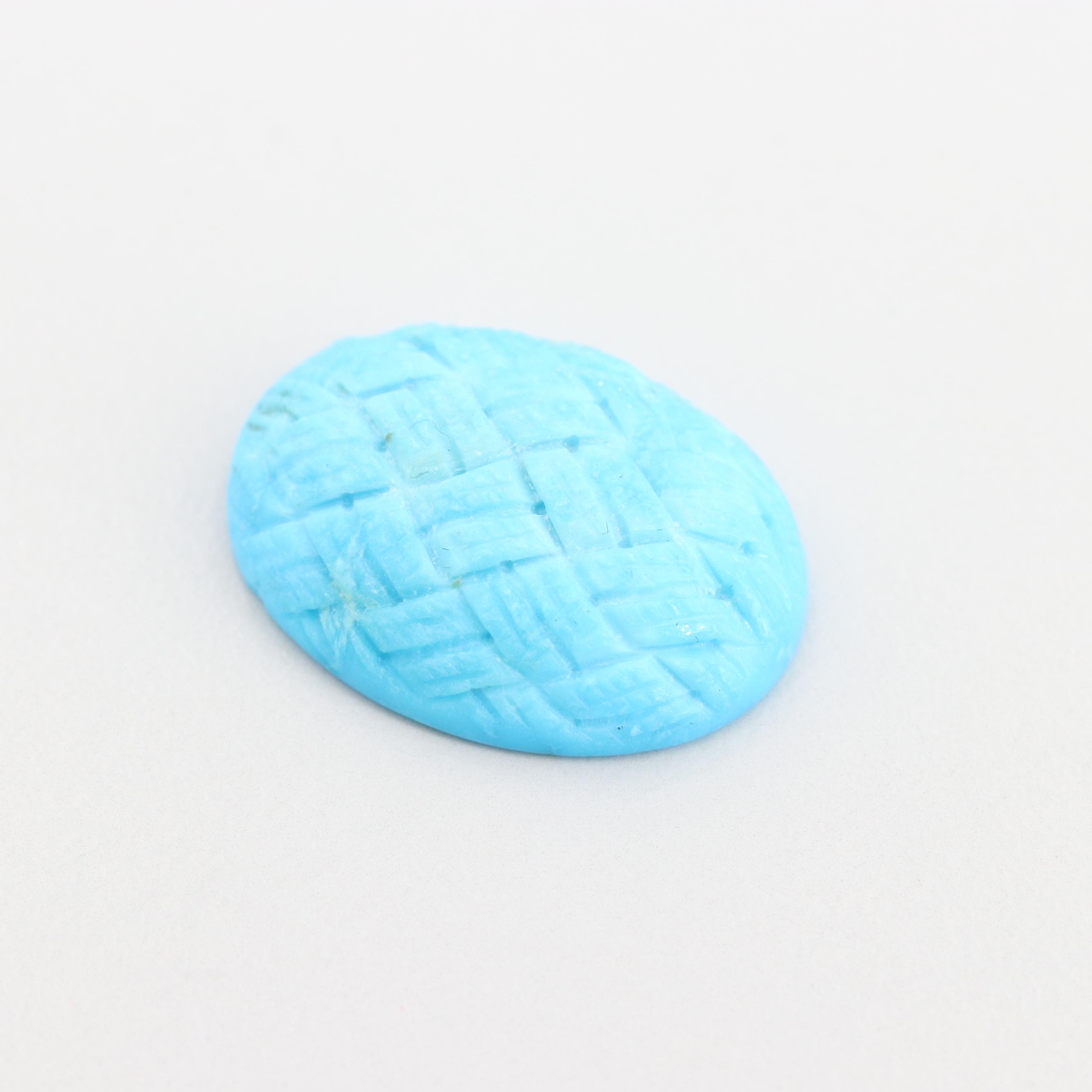 Loose 13.45 CT Carved Turquoise Cabochon