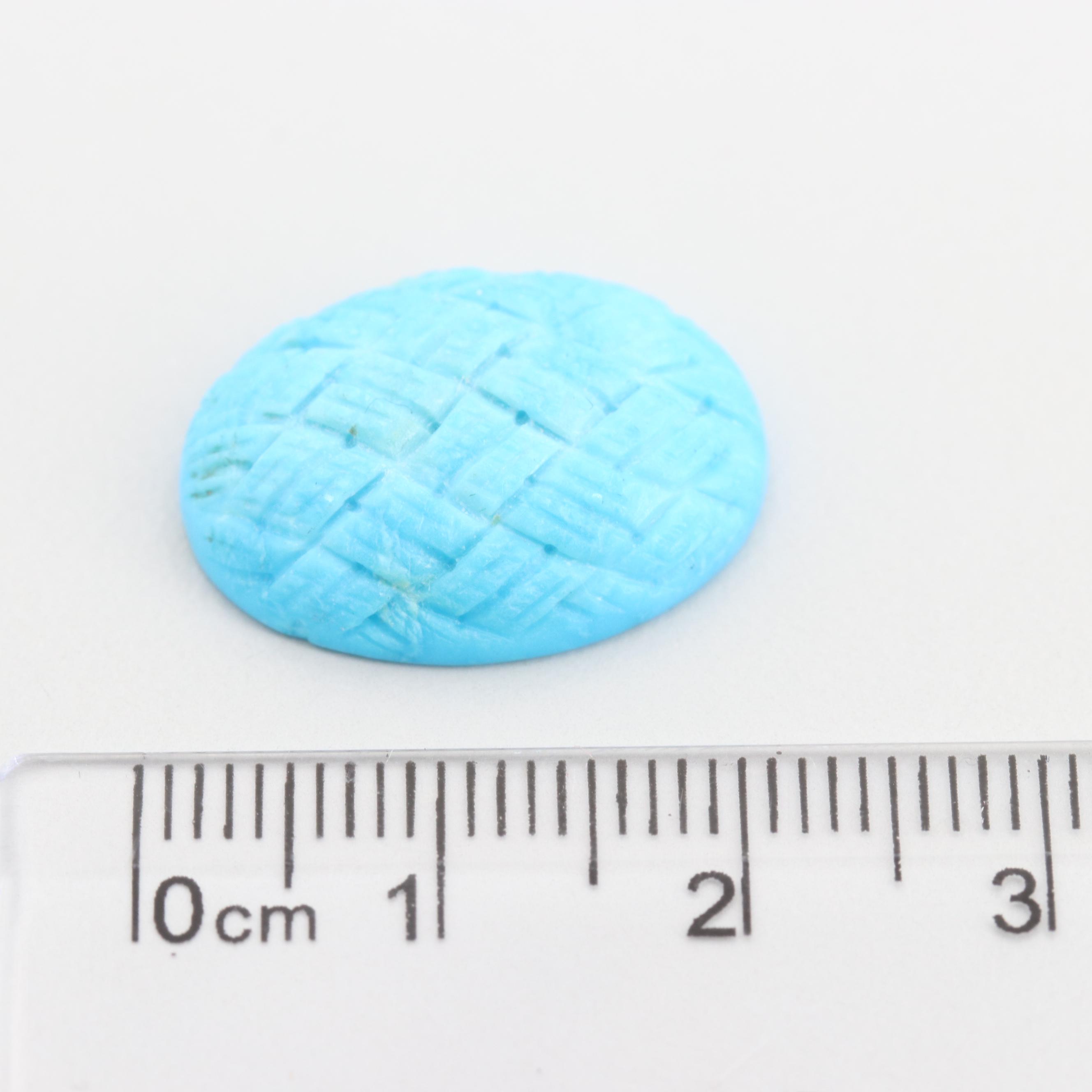 Loose 13.45 CT Carved Turquoise Cabochon