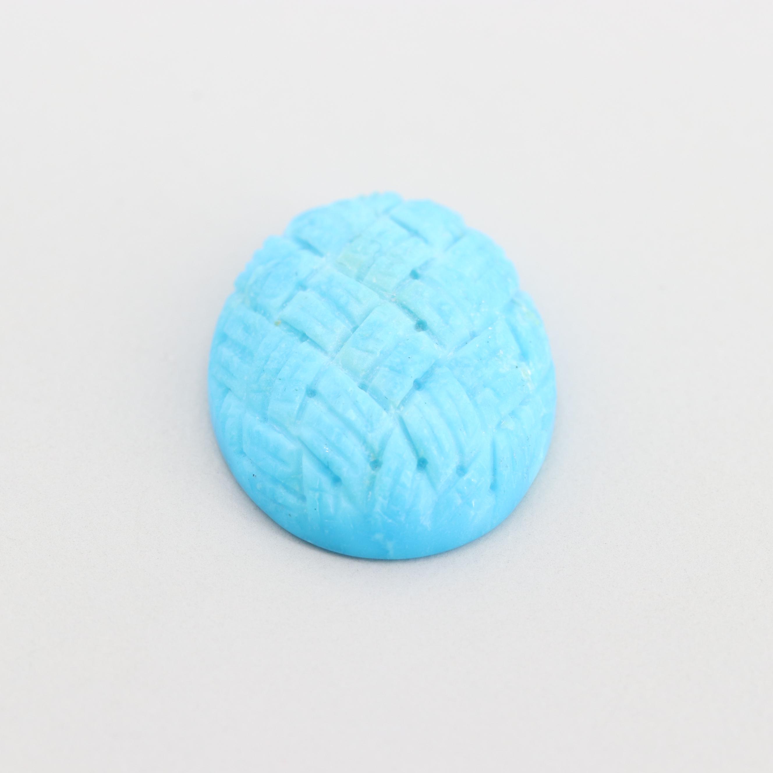 Loose 13.45 CT Carved Turquoise Cabochon