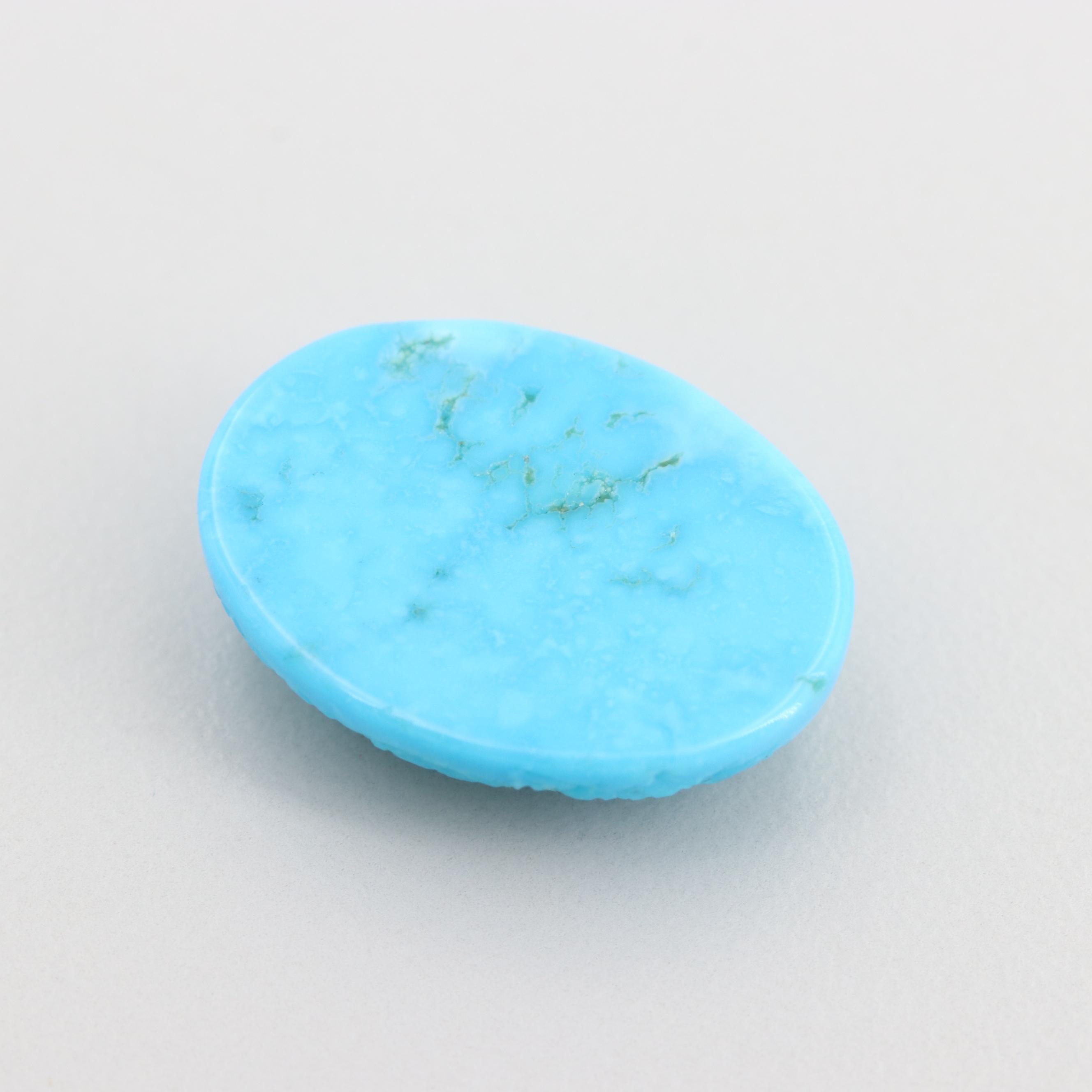 Loose 13.45 CT Carved Turquoise Cabochon