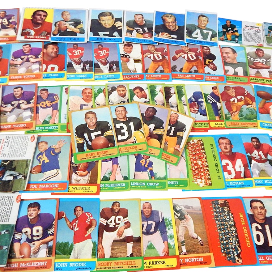 1962 Post and 1963 Topps Football Cards with some 1964 Philadelphia Cards