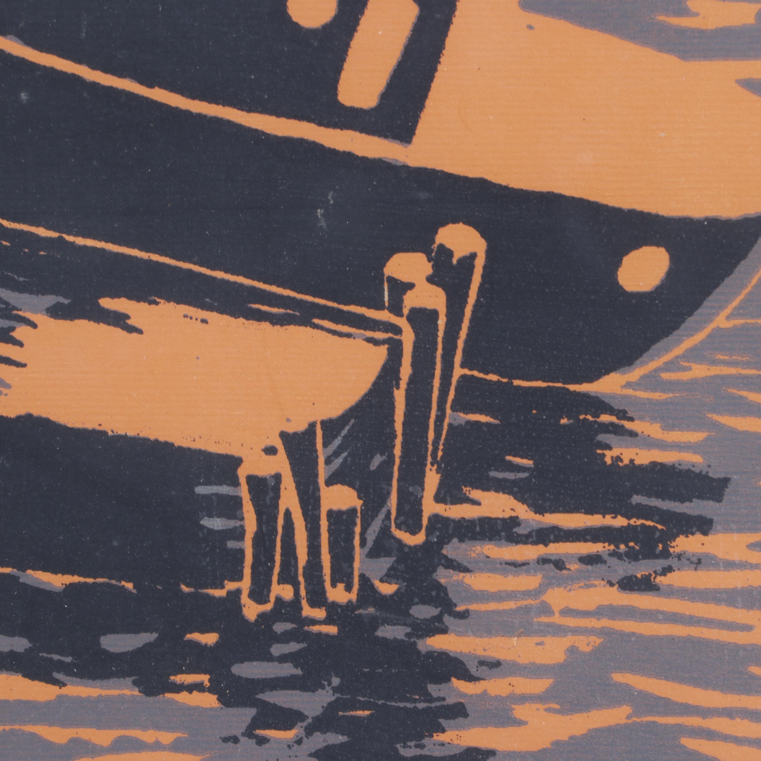 Fred Rosebury Serigraph "Morgan's Wharf"