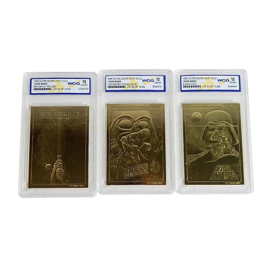 WCG GEM-MT 10 Star Wars Trading 23KT Gold Cards