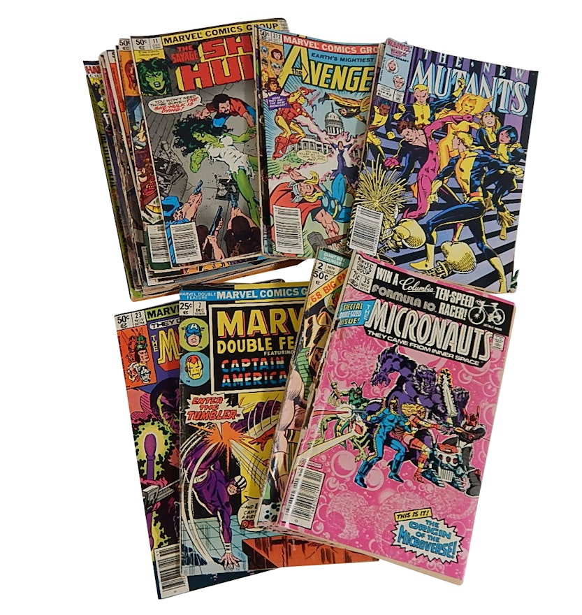 1970s/1980s Marvel Comics with "Avengers", "Micronauts", "The New Mutants", More