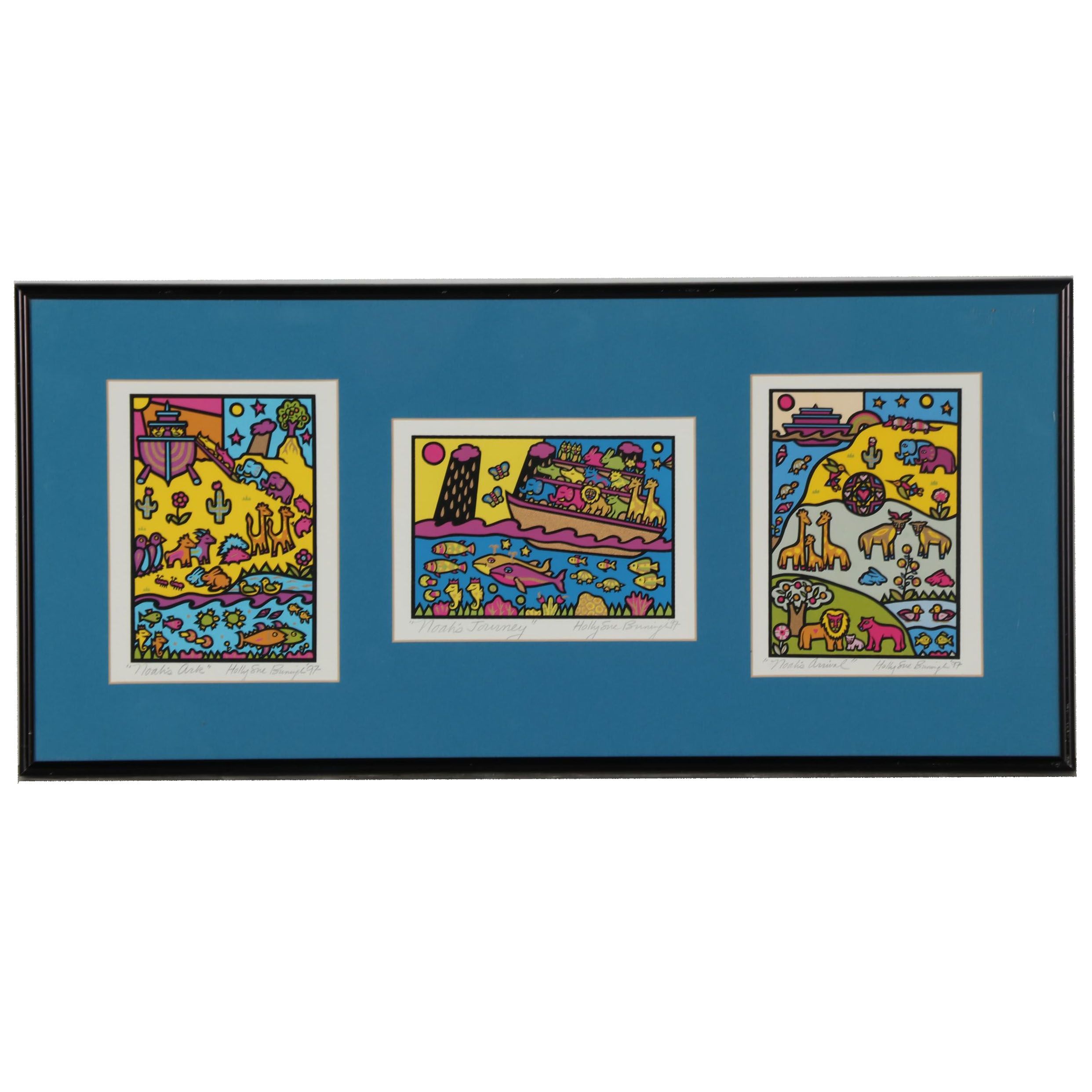 Holly Sue Buningh Serigraphs "Noah's Ark", "Noah's Journey" and "Noah's Arrival"