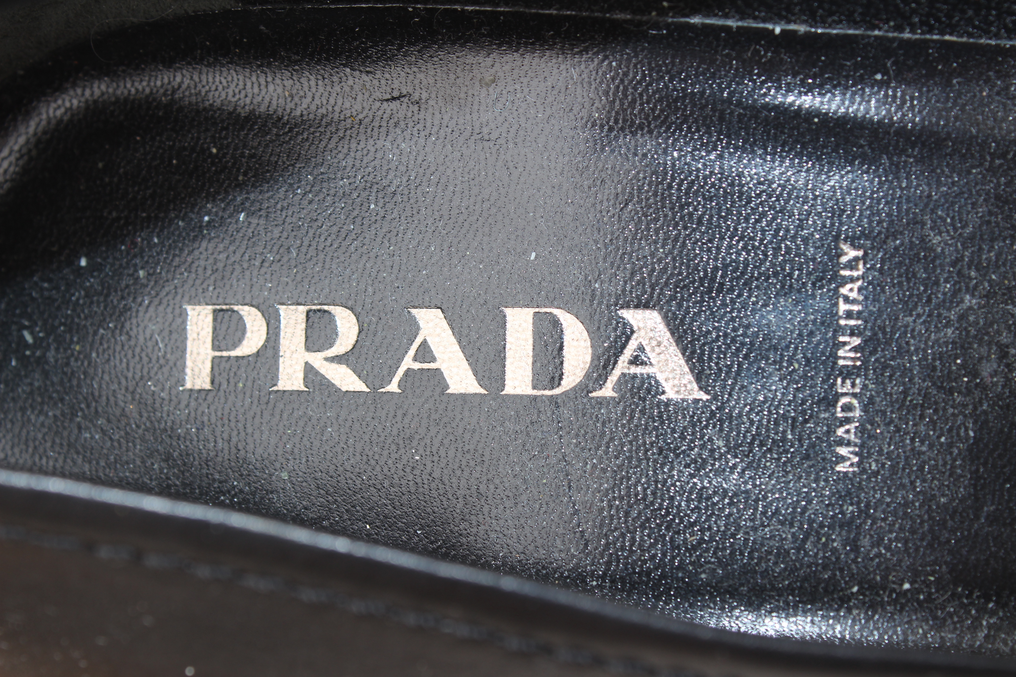 Prada Leather and Woven High-Heeled Pumps