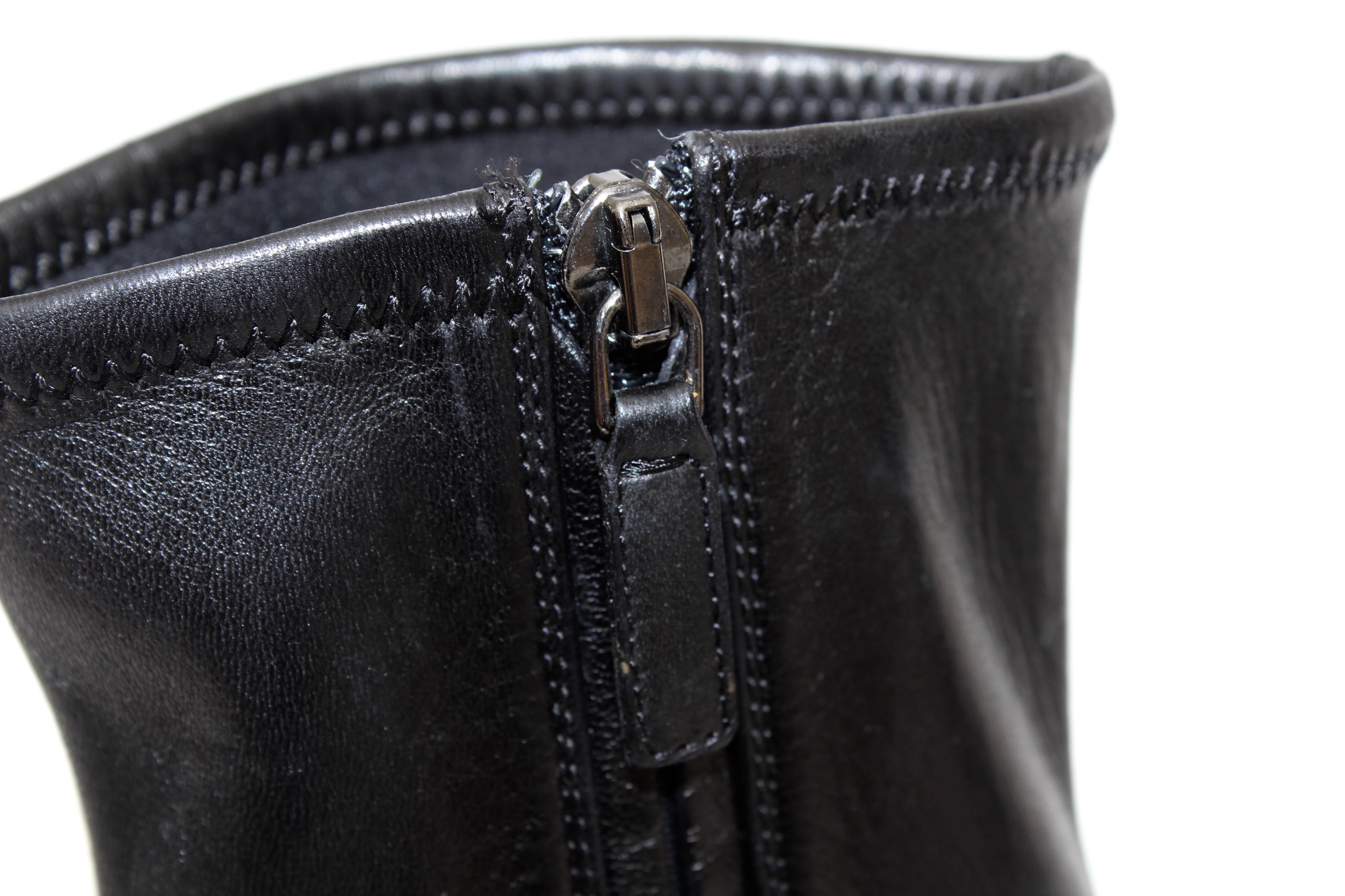 Prada and Isaac Mizrahi Black Leather and Suede Booties