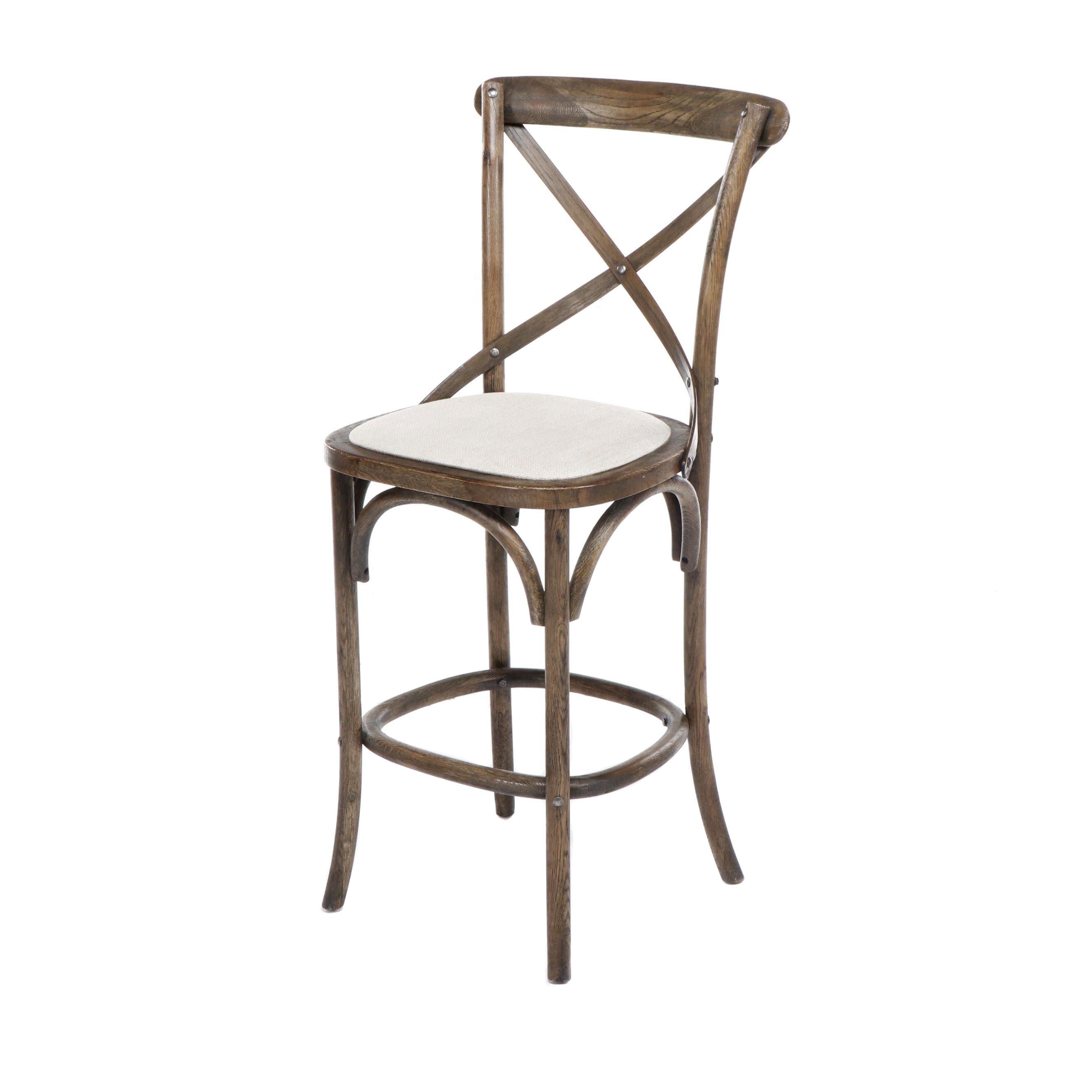 Restoration Hardware "Madeleine" Armless Counter Stool in Burnt Oak