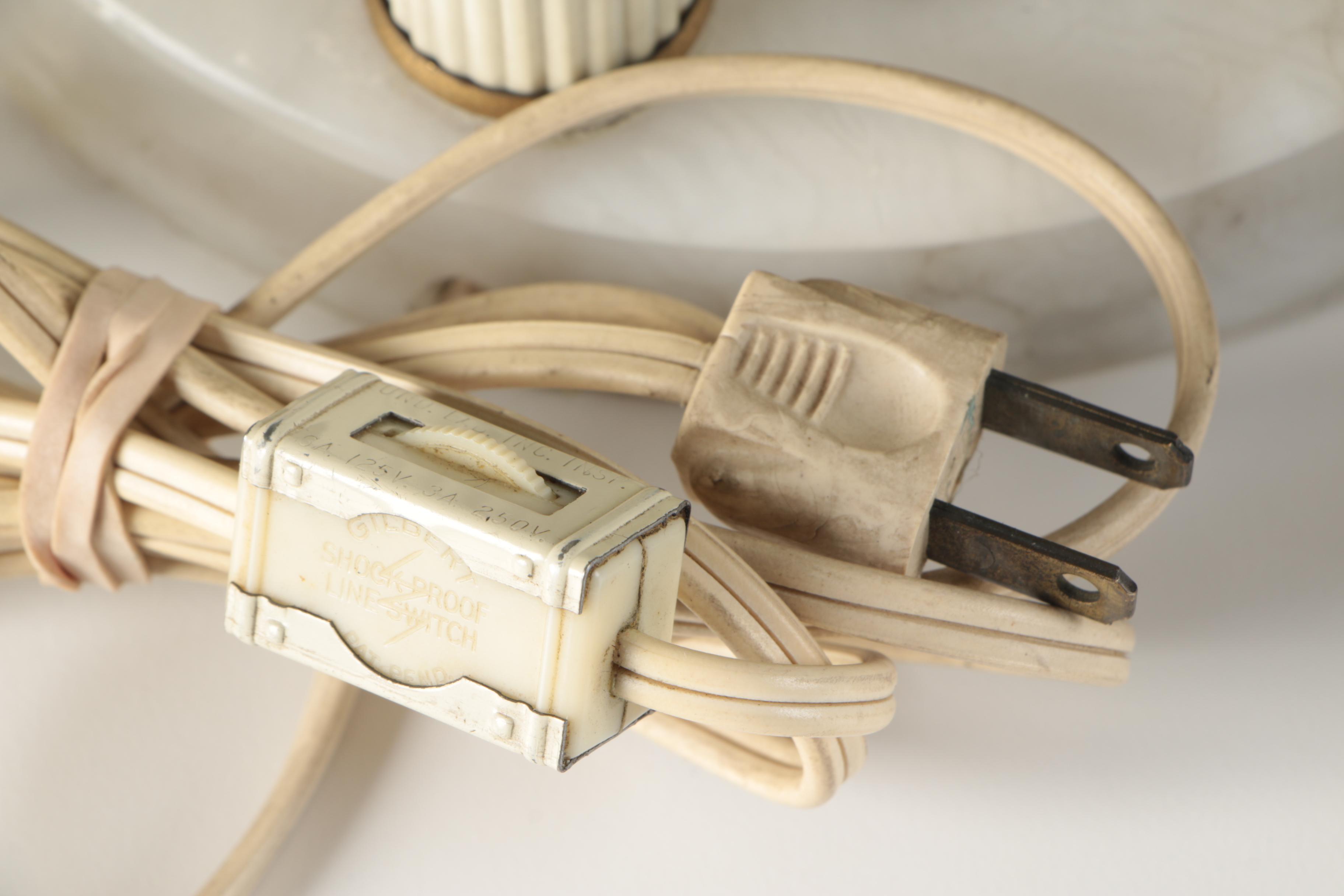 Alabaster Rotunda Table Lamps with Harlequin Dancers after Gerdago, 1930s