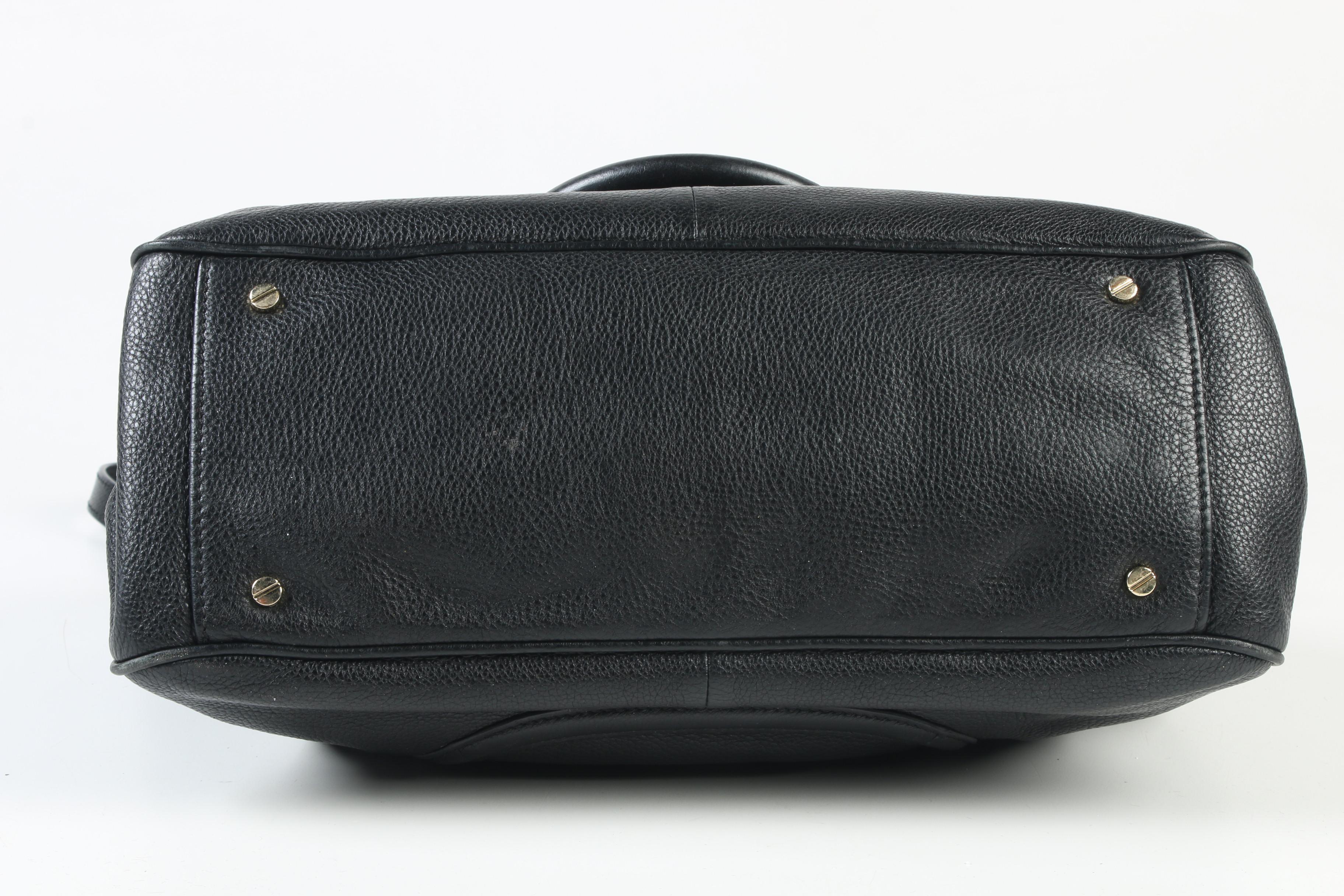 Tory Burch Amanda Black Pebbled Leather Convertible Satchel