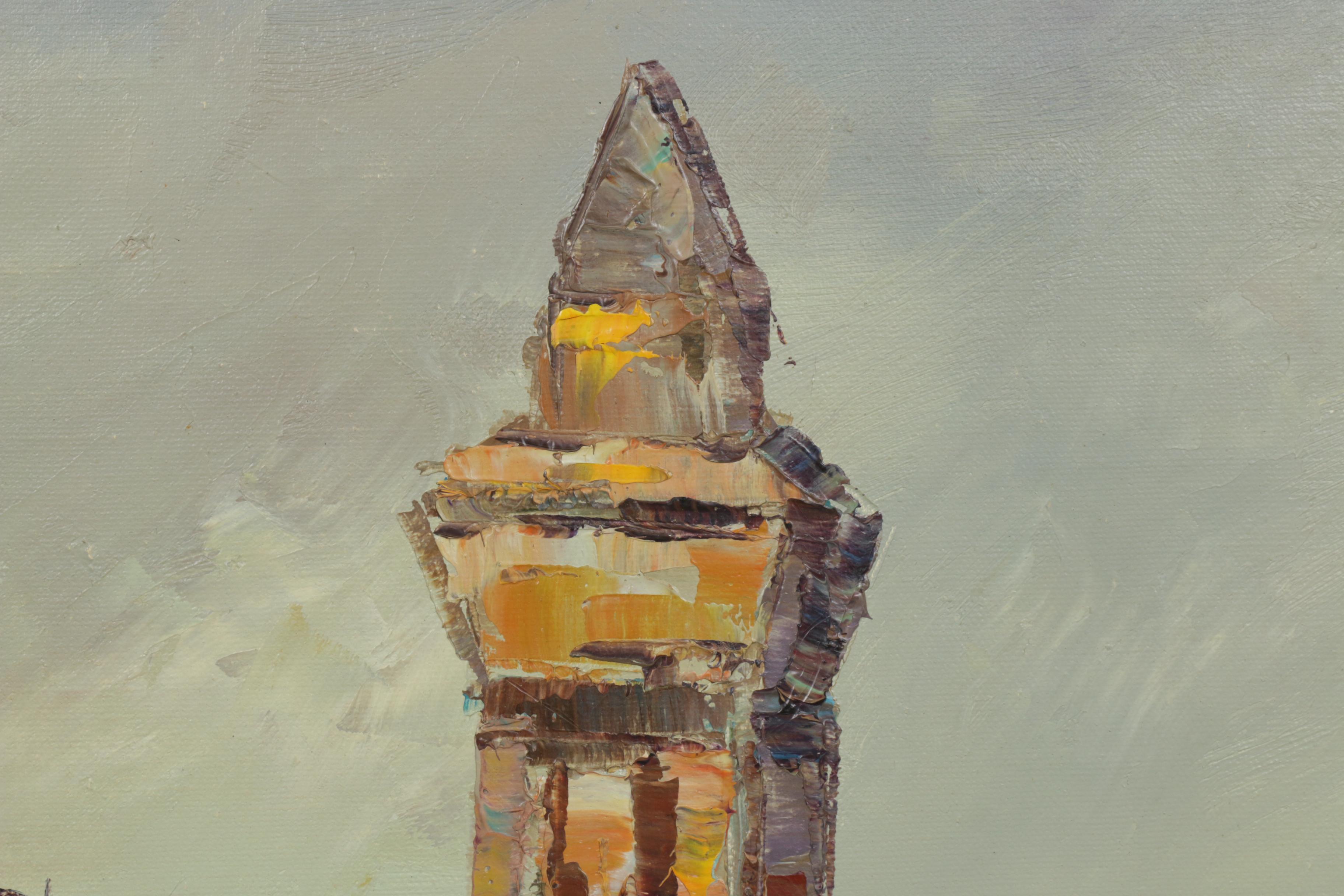 Mary Botto European Street Scene Oil Painting