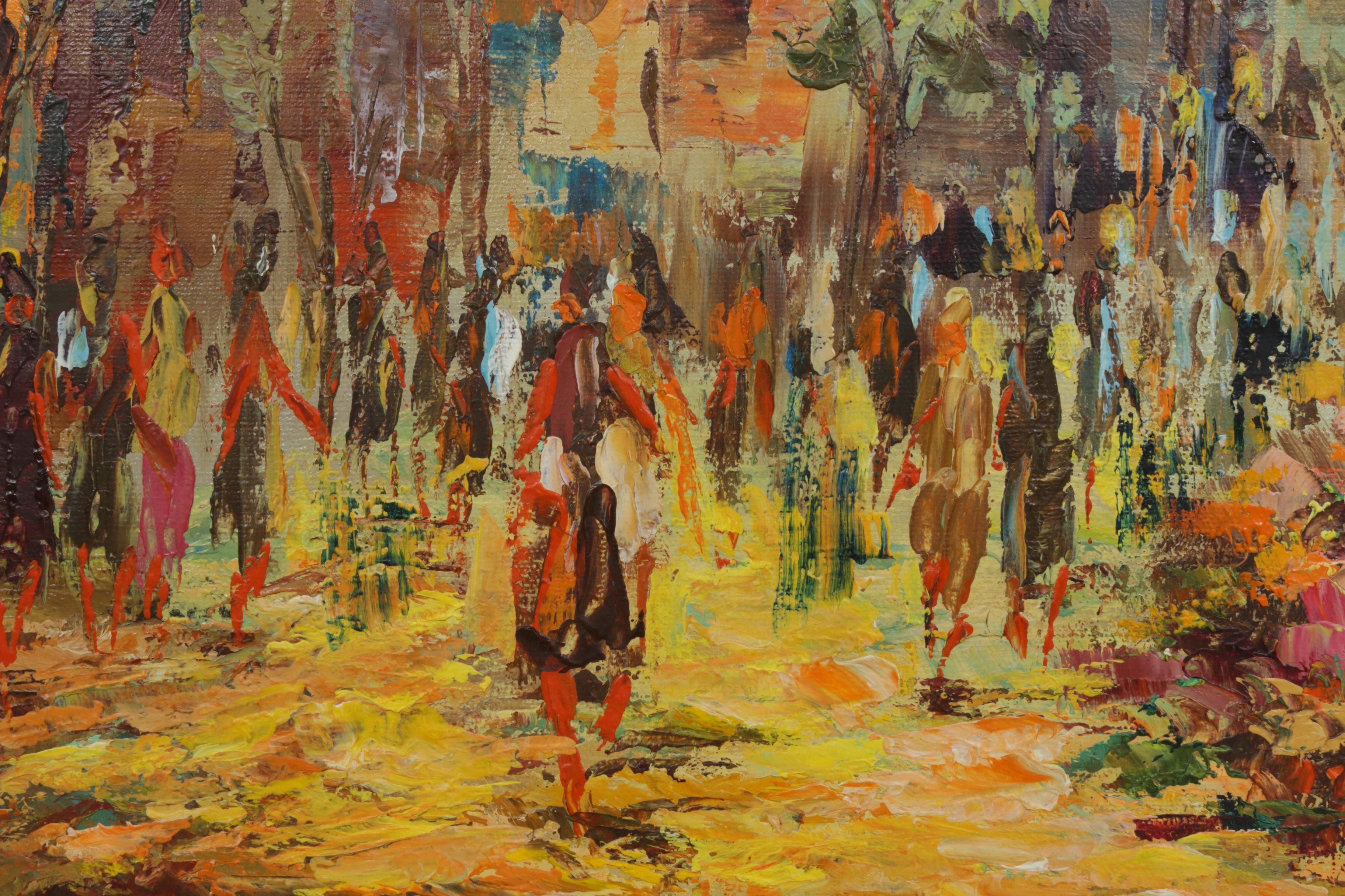 Mary Botto European Street Scene Oil Painting