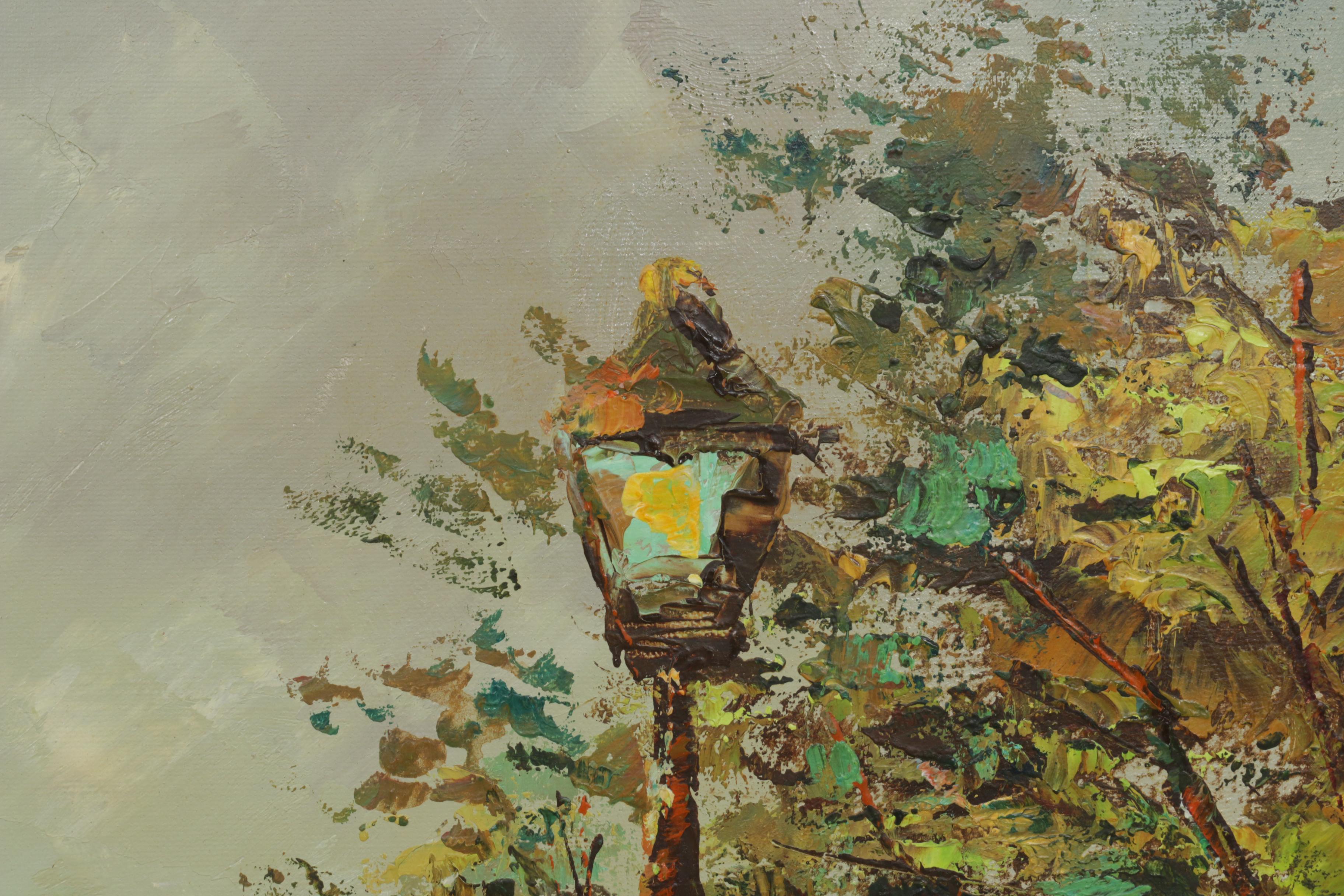 Mary Botto European Street Scene Oil Painting