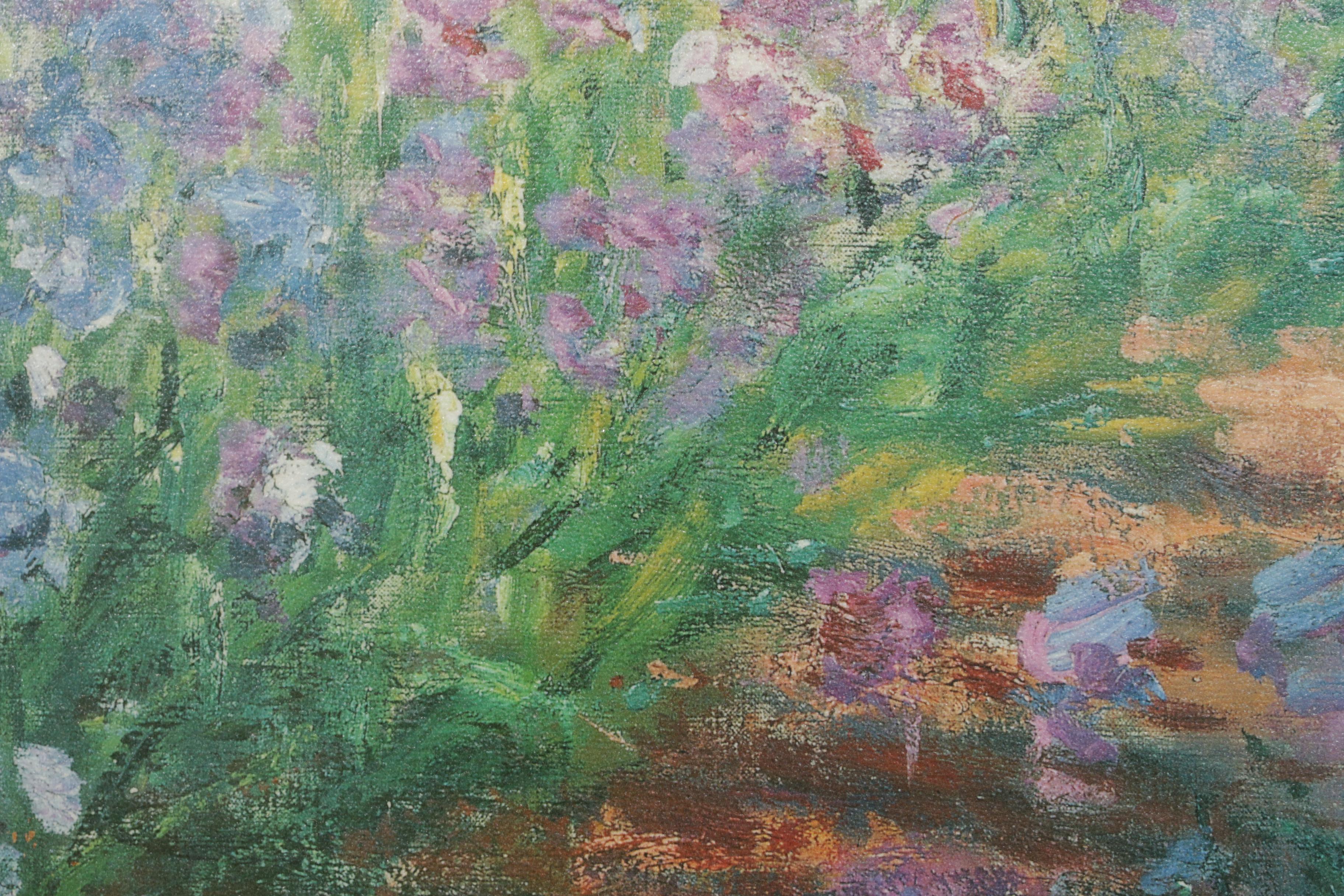 Impressionist Style Garden Landscape Oil Painting