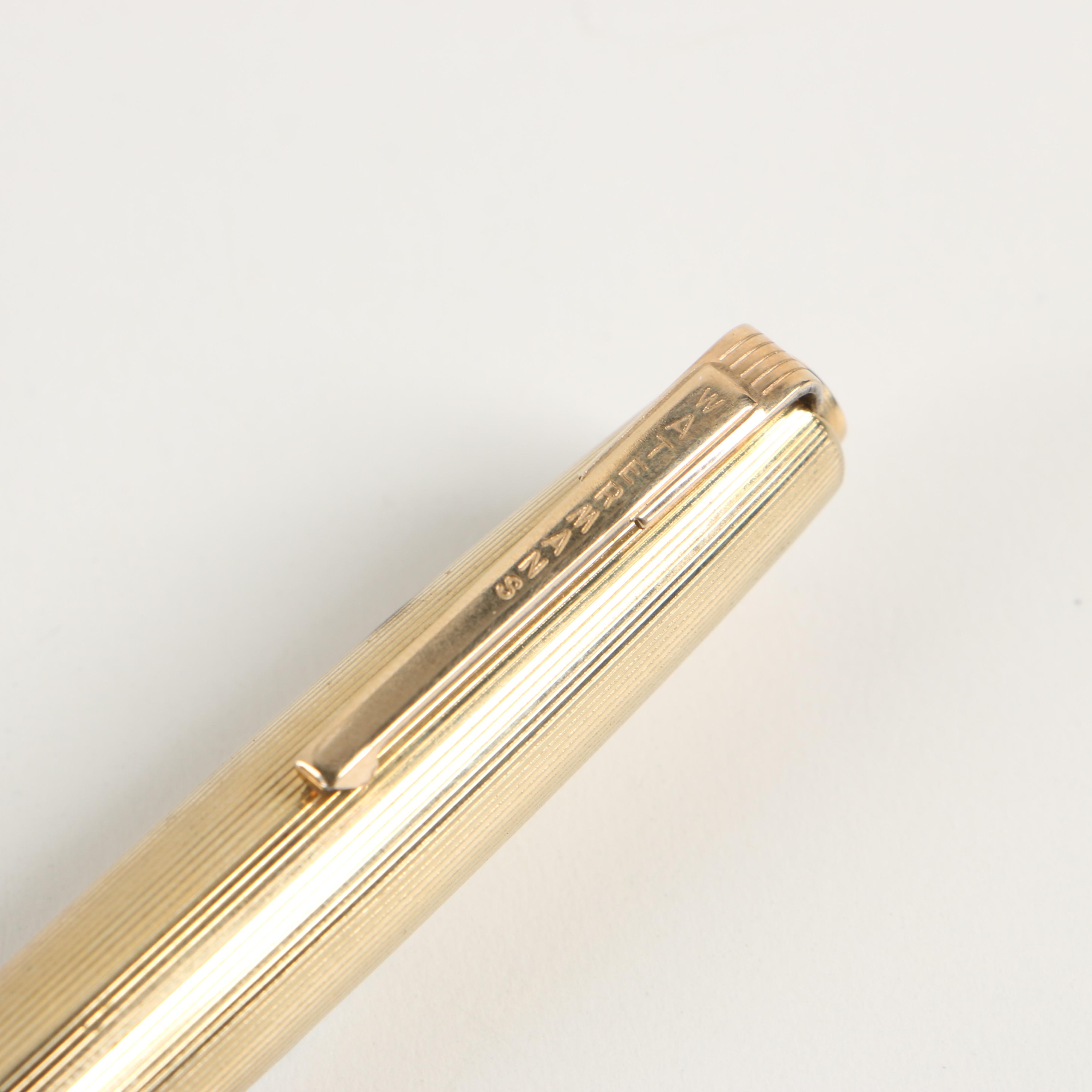 Waterman Ebony Resin Lever Fill Fountain Pen with 14K Gold Nib