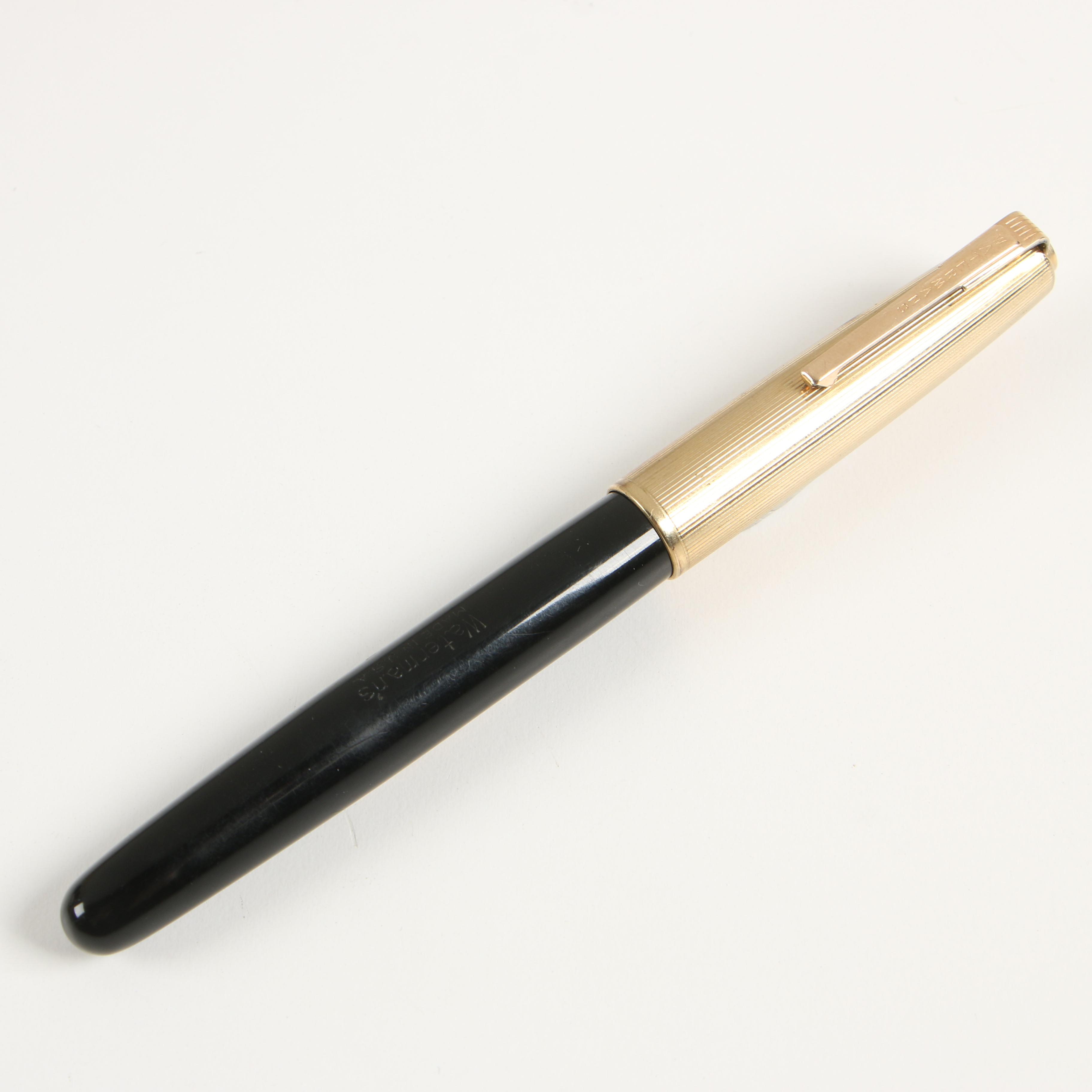 Waterman Ebony Resin Lever Fill Fountain Pen with 14K Gold Nib
