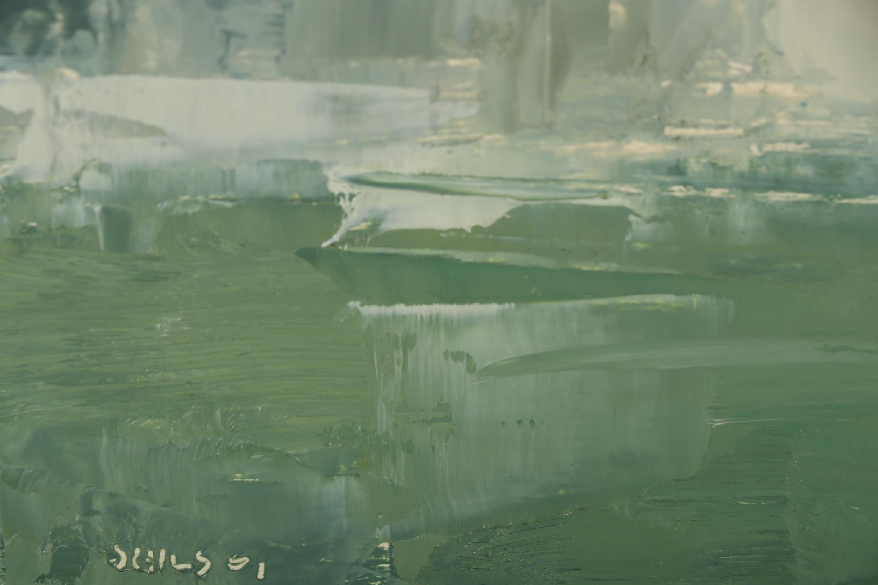 Stuart Shils Oil Painting "White Barns and Trees", 2001