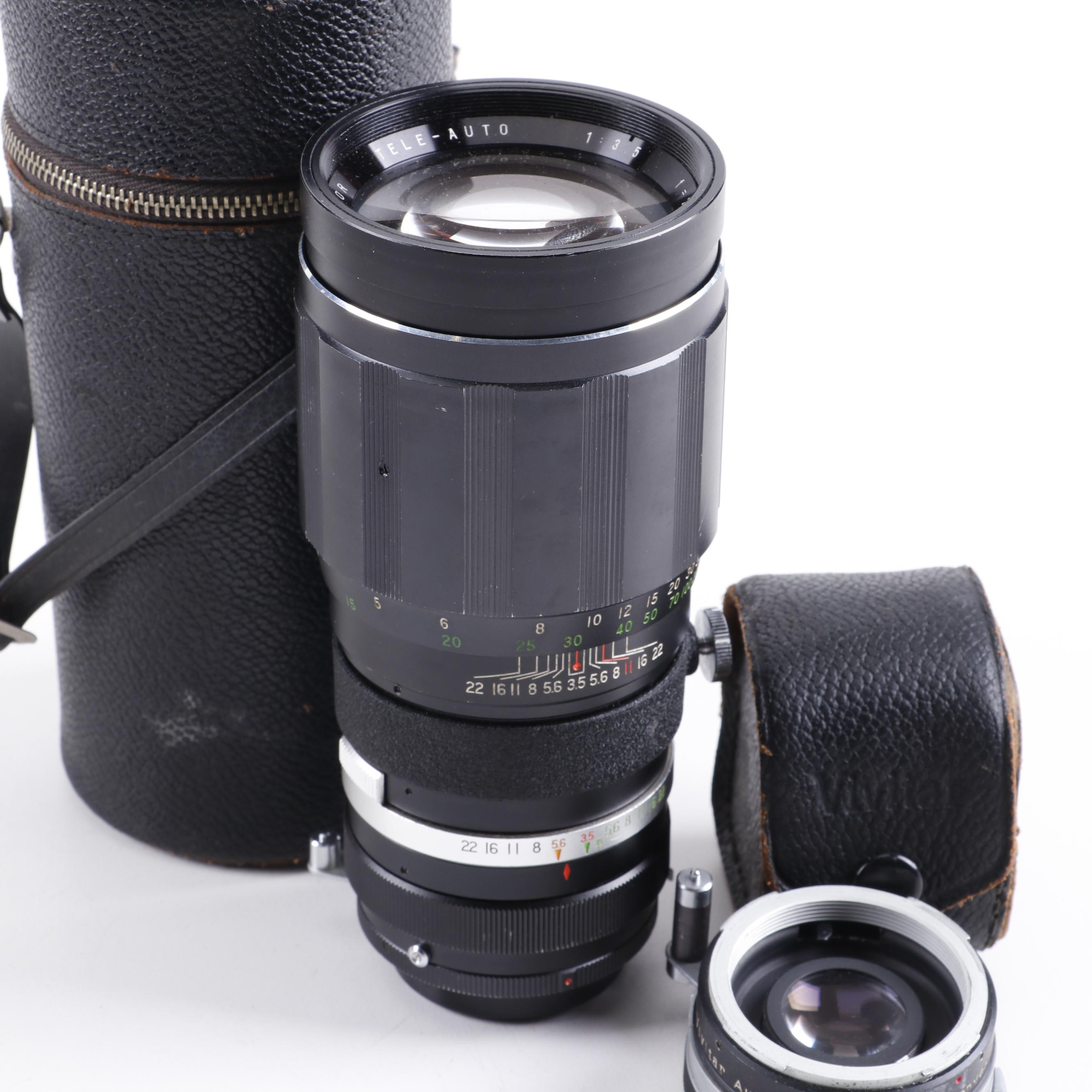 Miranda Sensorex Film Camera with Soligor Lens and Other Accessories