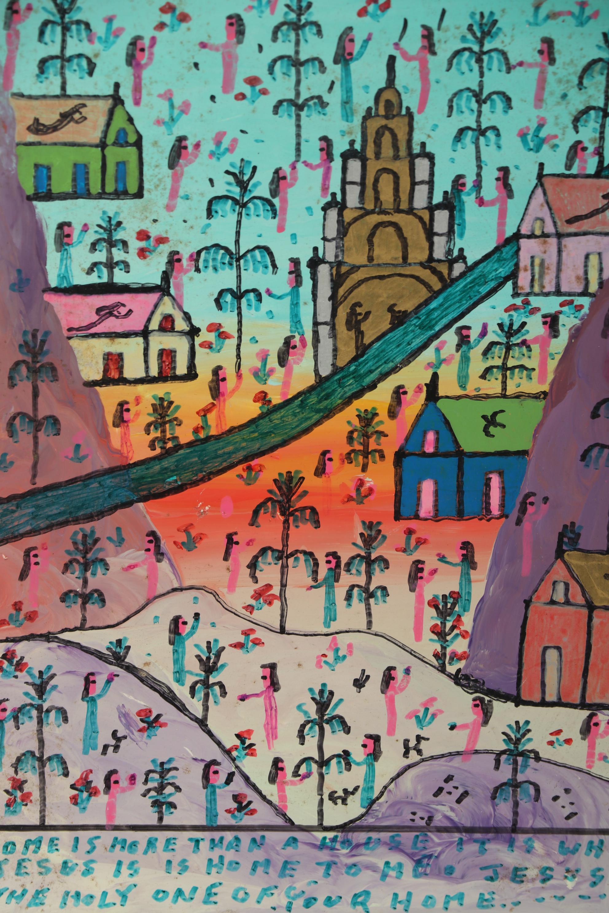 Howard Finster Oil Paint Marker and Acrylic Painting, 1996