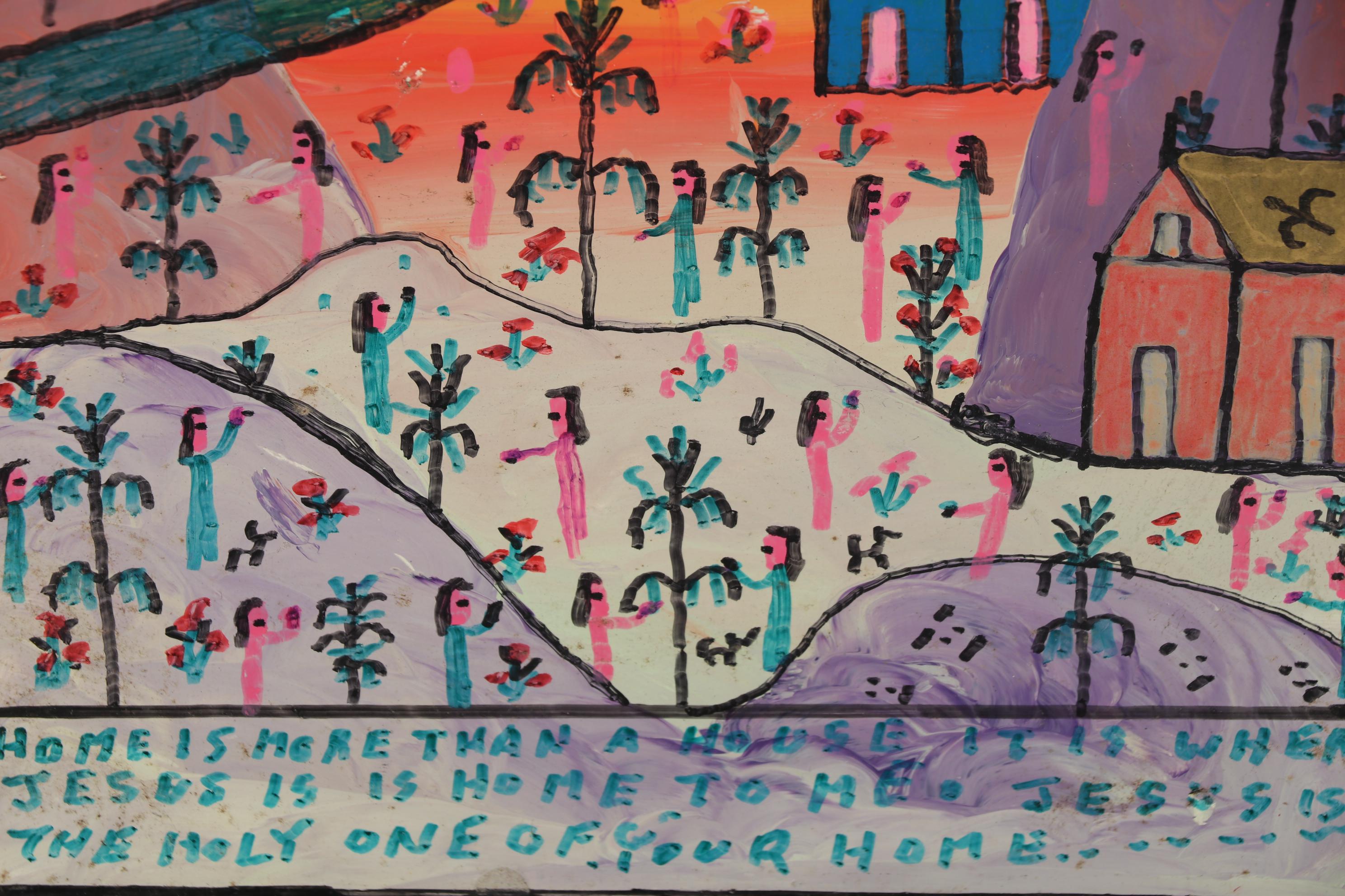 Howard Finster Oil Paint Marker and Acrylic Painting, 1996