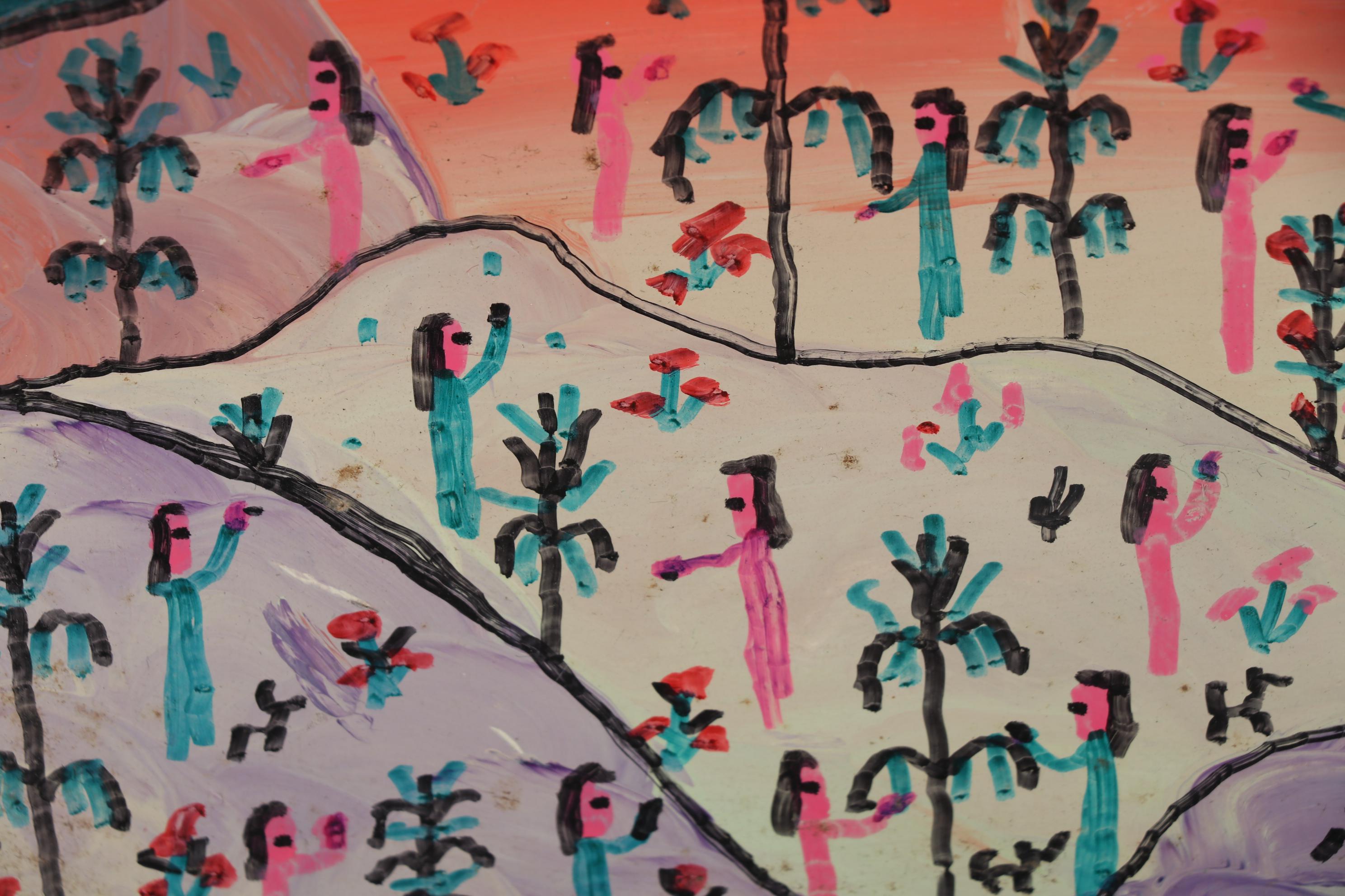 Howard Finster Oil Paint Marker and Acrylic Painting, 1996