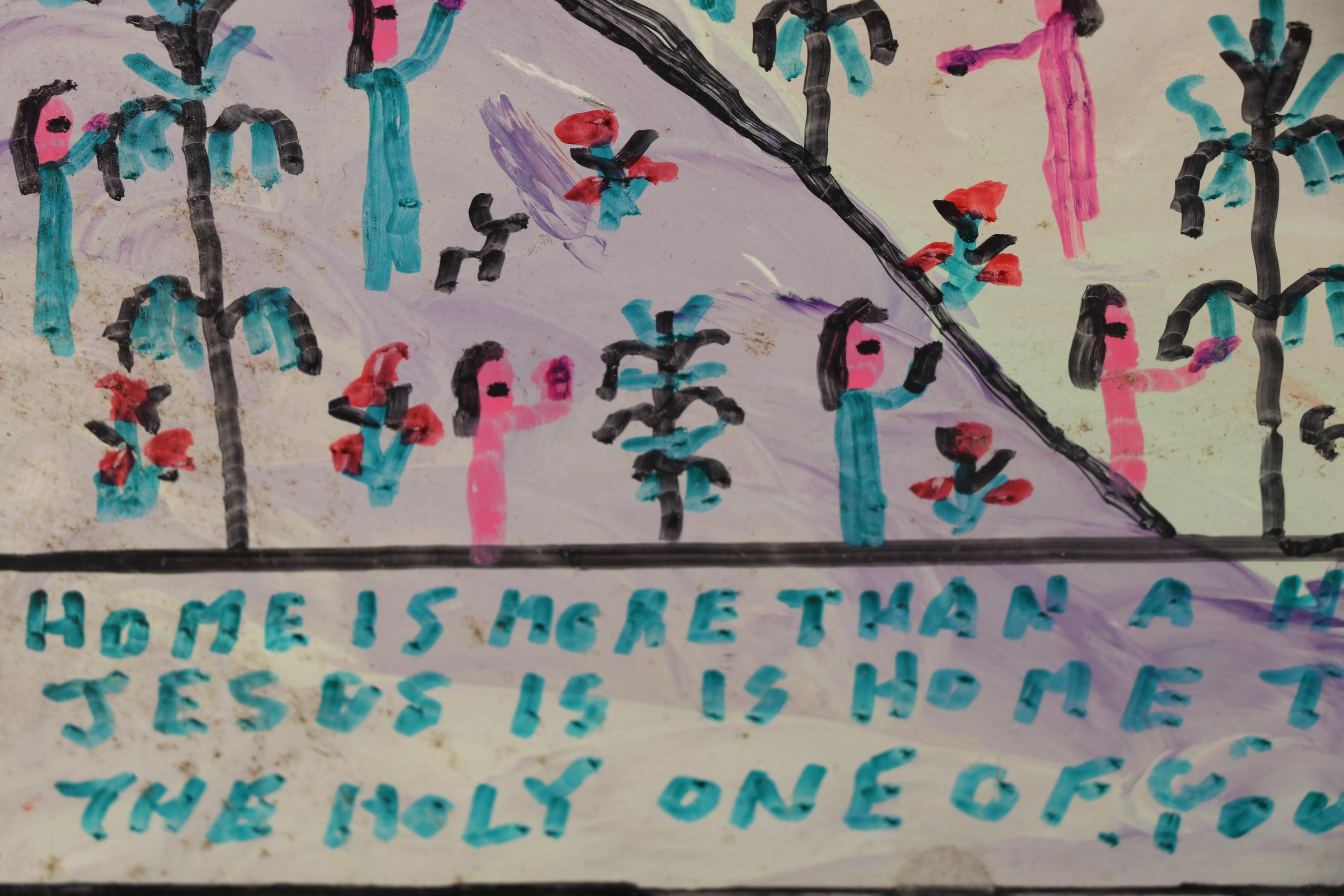 Howard Finster Oil Paint Marker and Acrylic Painting, 1996