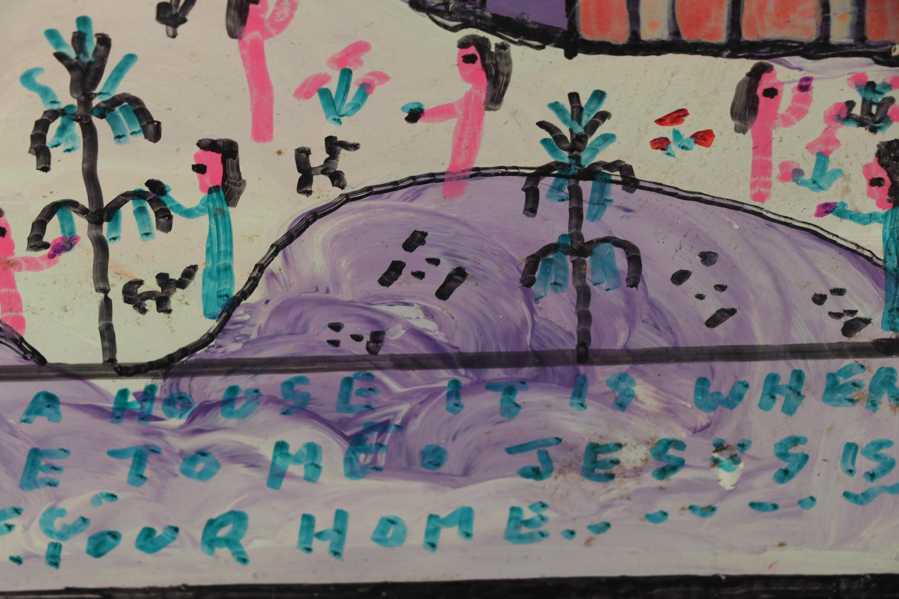 Howard Finster Oil Paint Marker and Acrylic Painting, 1996