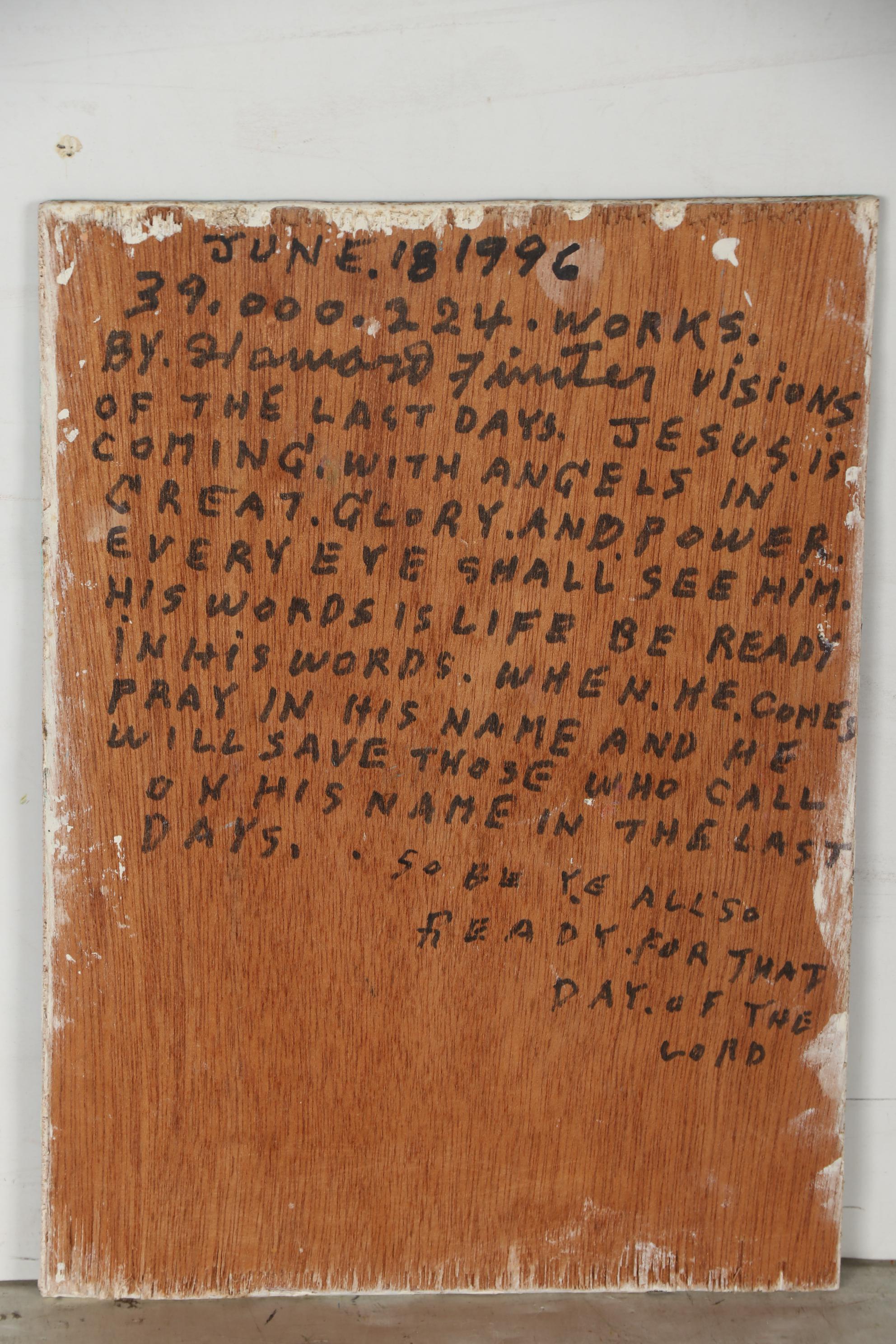 Howard Finster Oil Paint Marker and Acrylic Painting, 1996