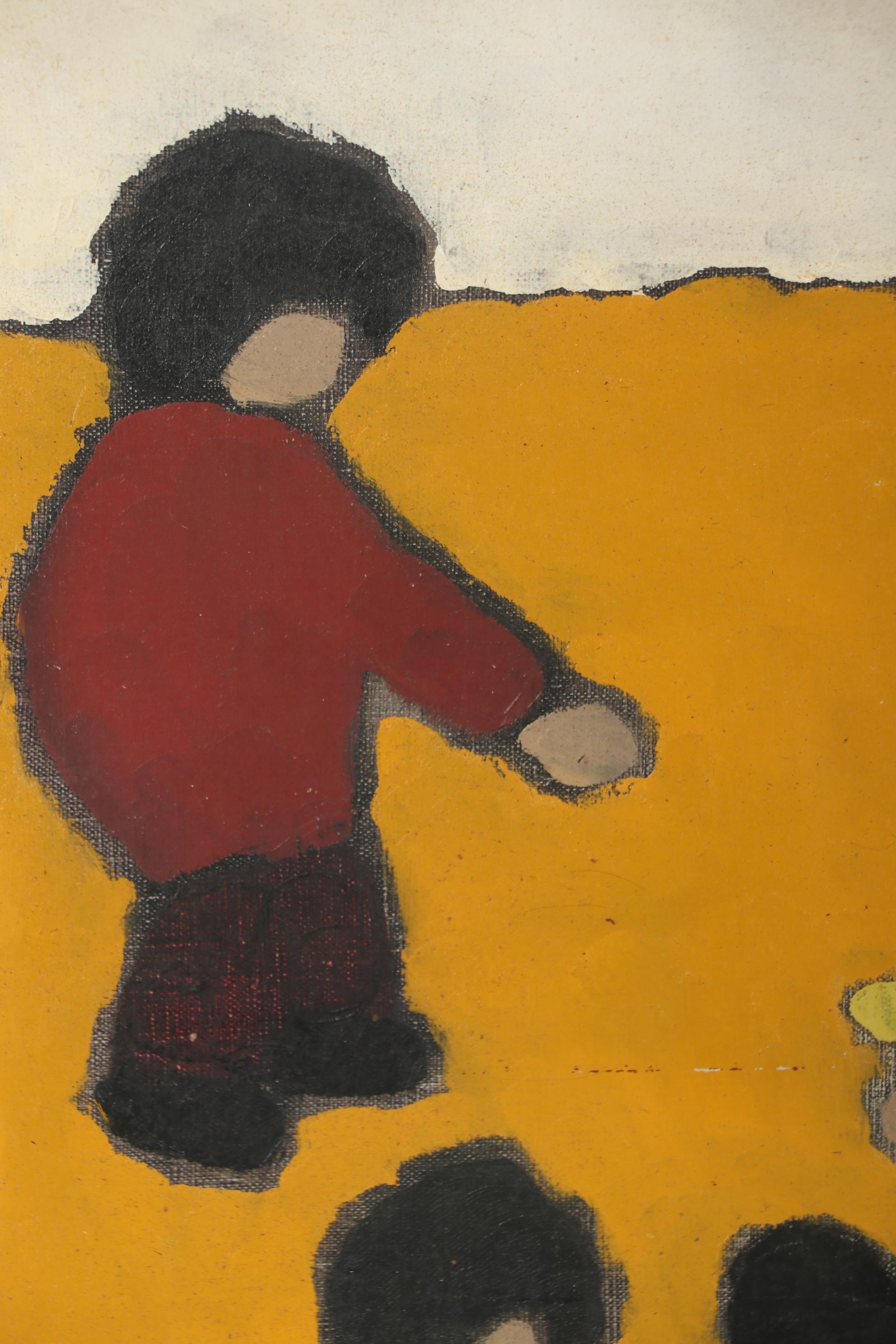 Georges Doussot Oil Painting "Petites Fleurs Jaunes", 1965