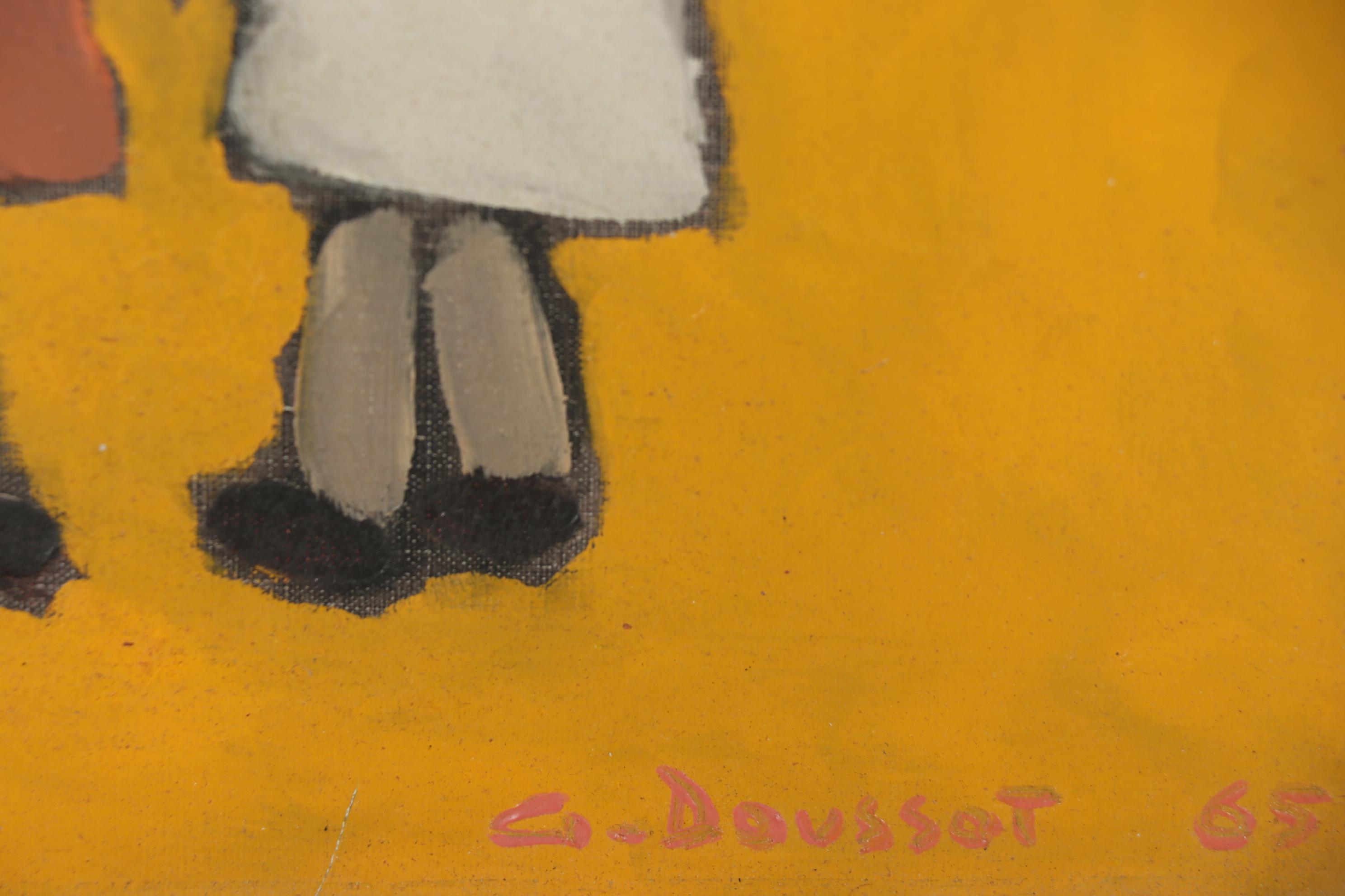 Georges Doussot Oil Painting "Petites Fleurs Jaunes", 1965