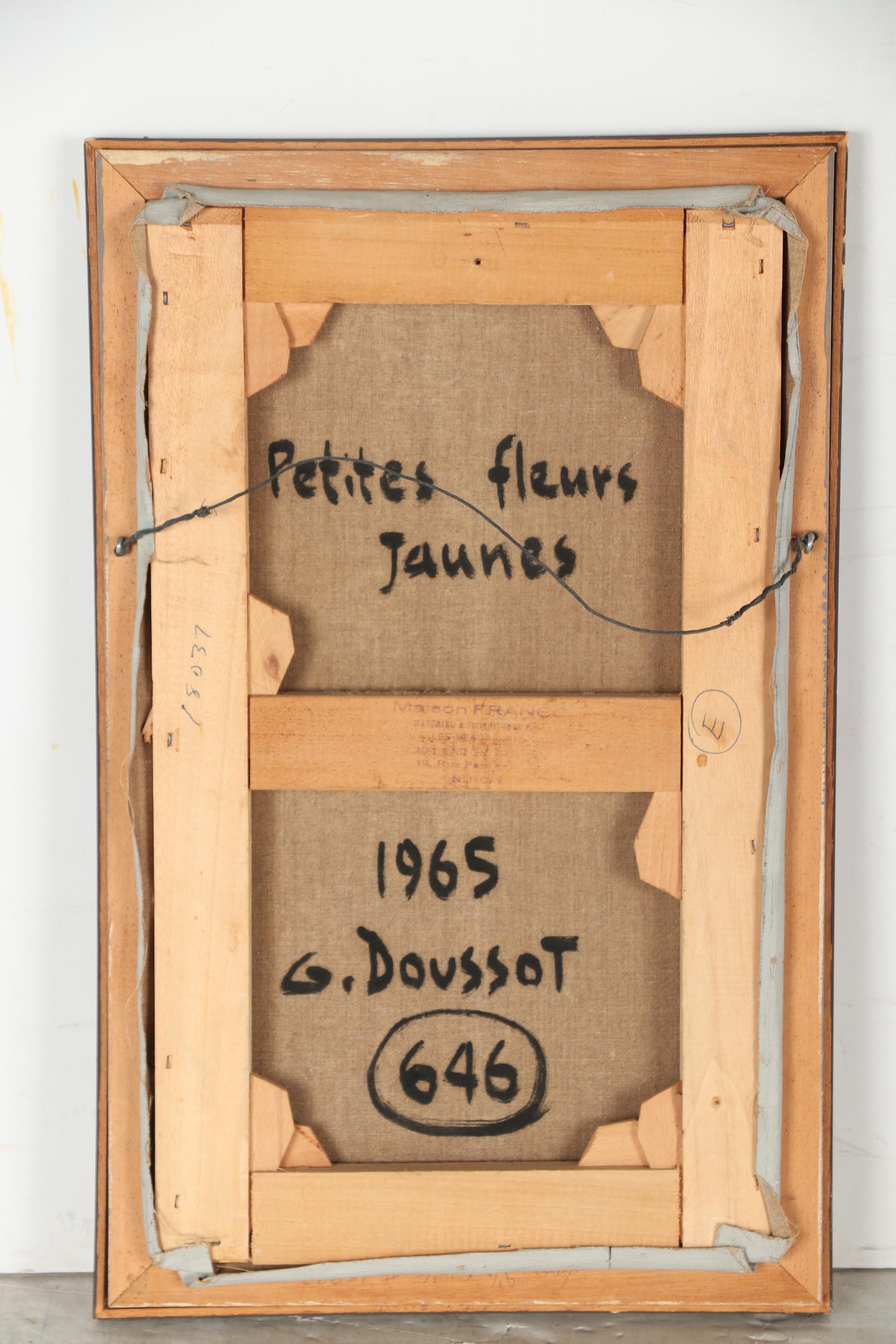 Georges Doussot Oil Painting "Petites Fleurs Jaunes", 1965