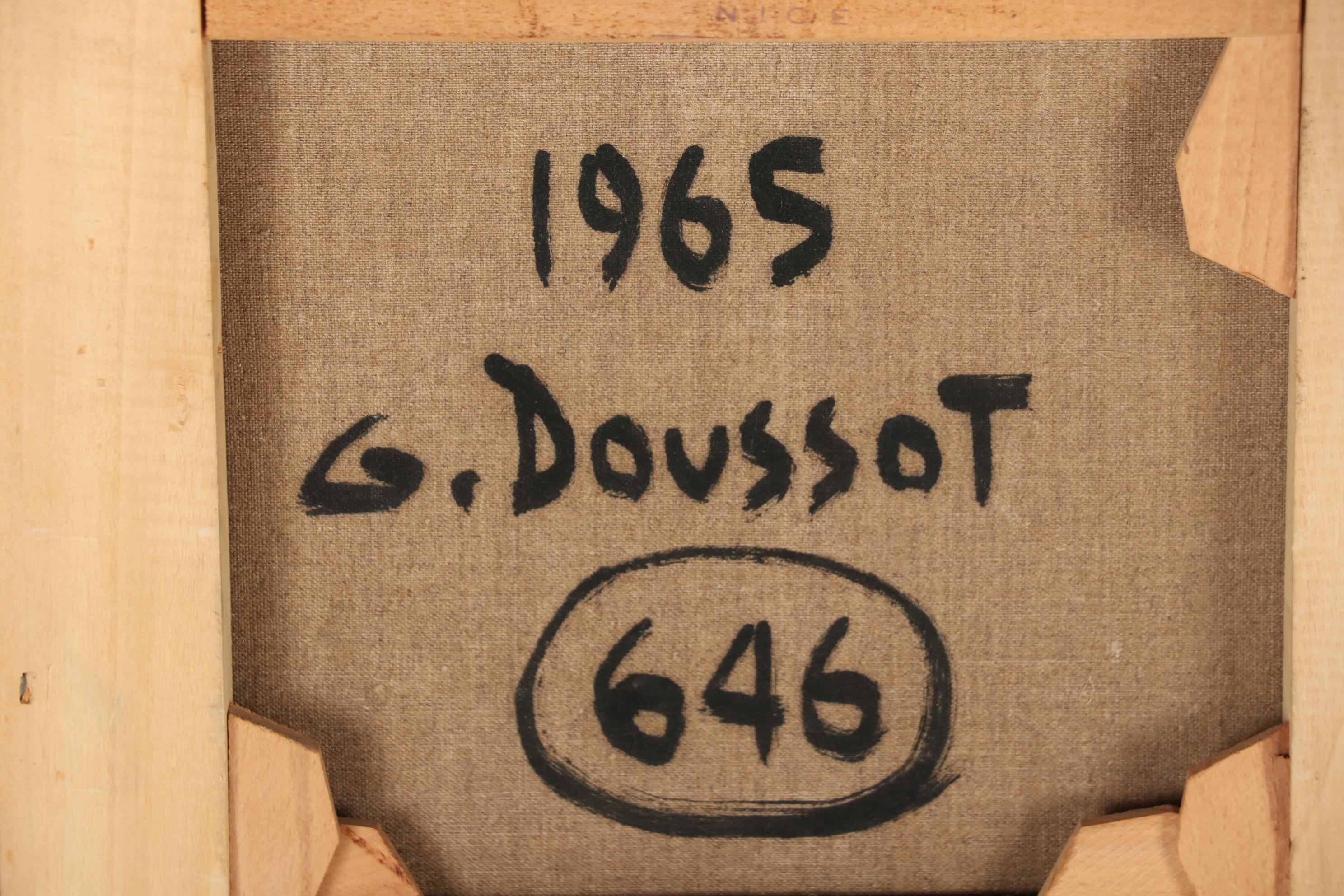 Georges Doussot Oil Painting "Petites Fleurs Jaunes", 1965