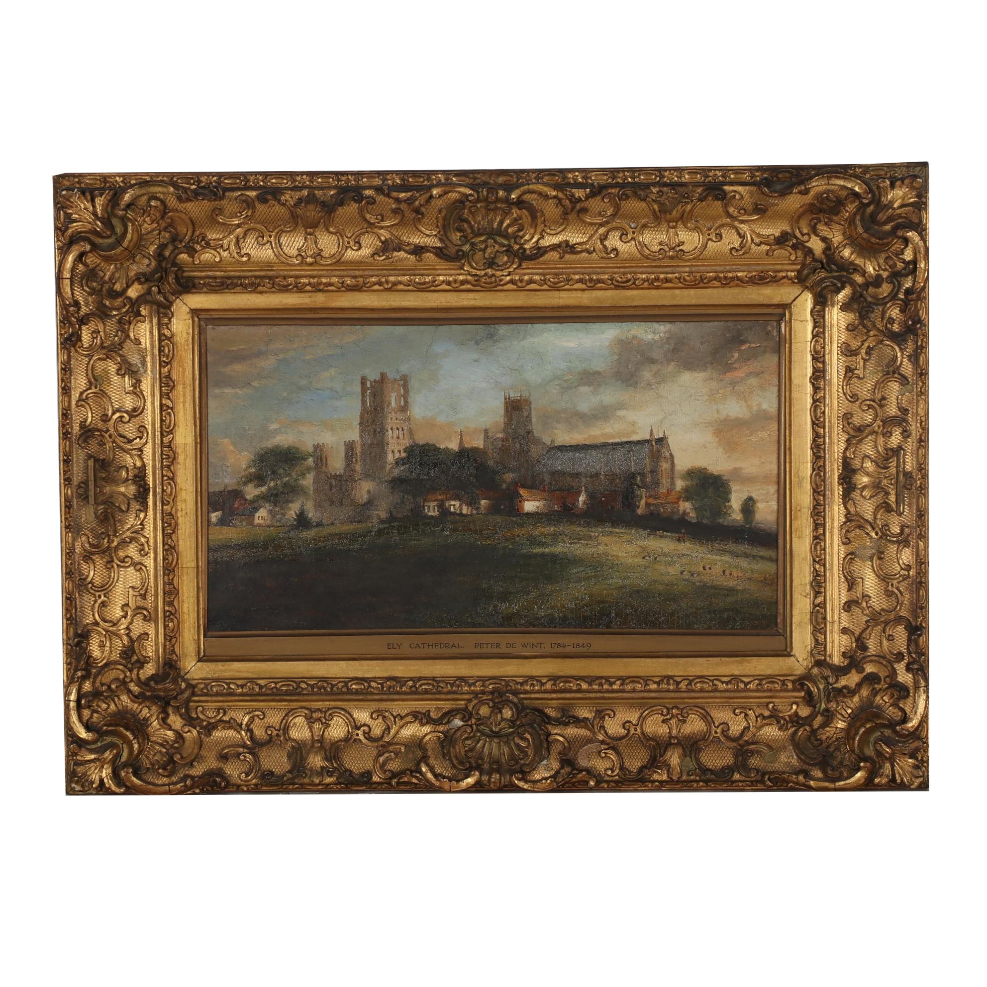 Peter de Wint Oil Painting "Ely Cathedral", Early 19th Century