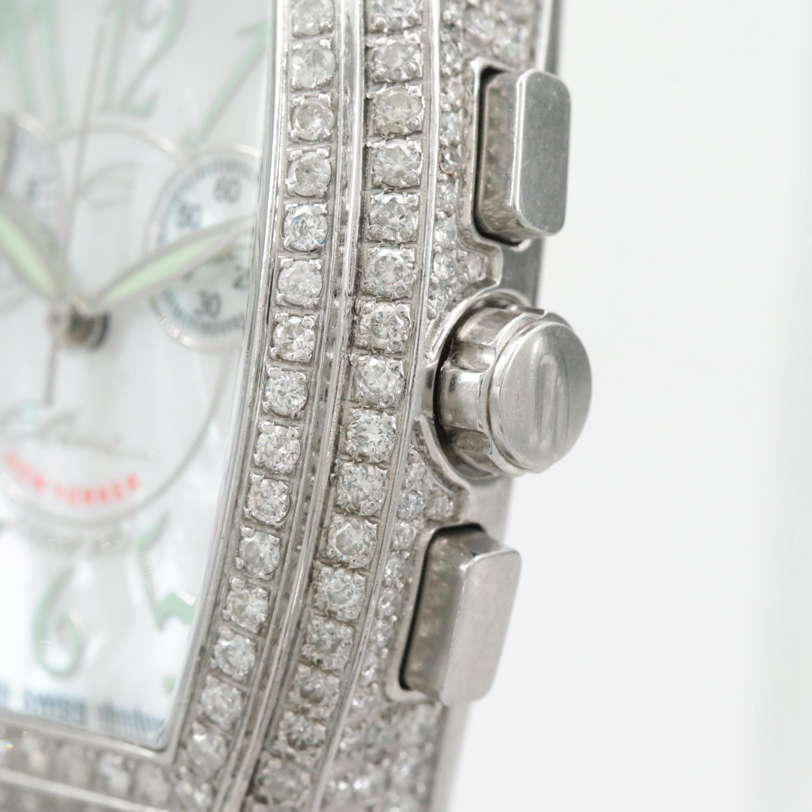 Elini Stainless Steel 3.28 CTW Diamond Chronograph Watch