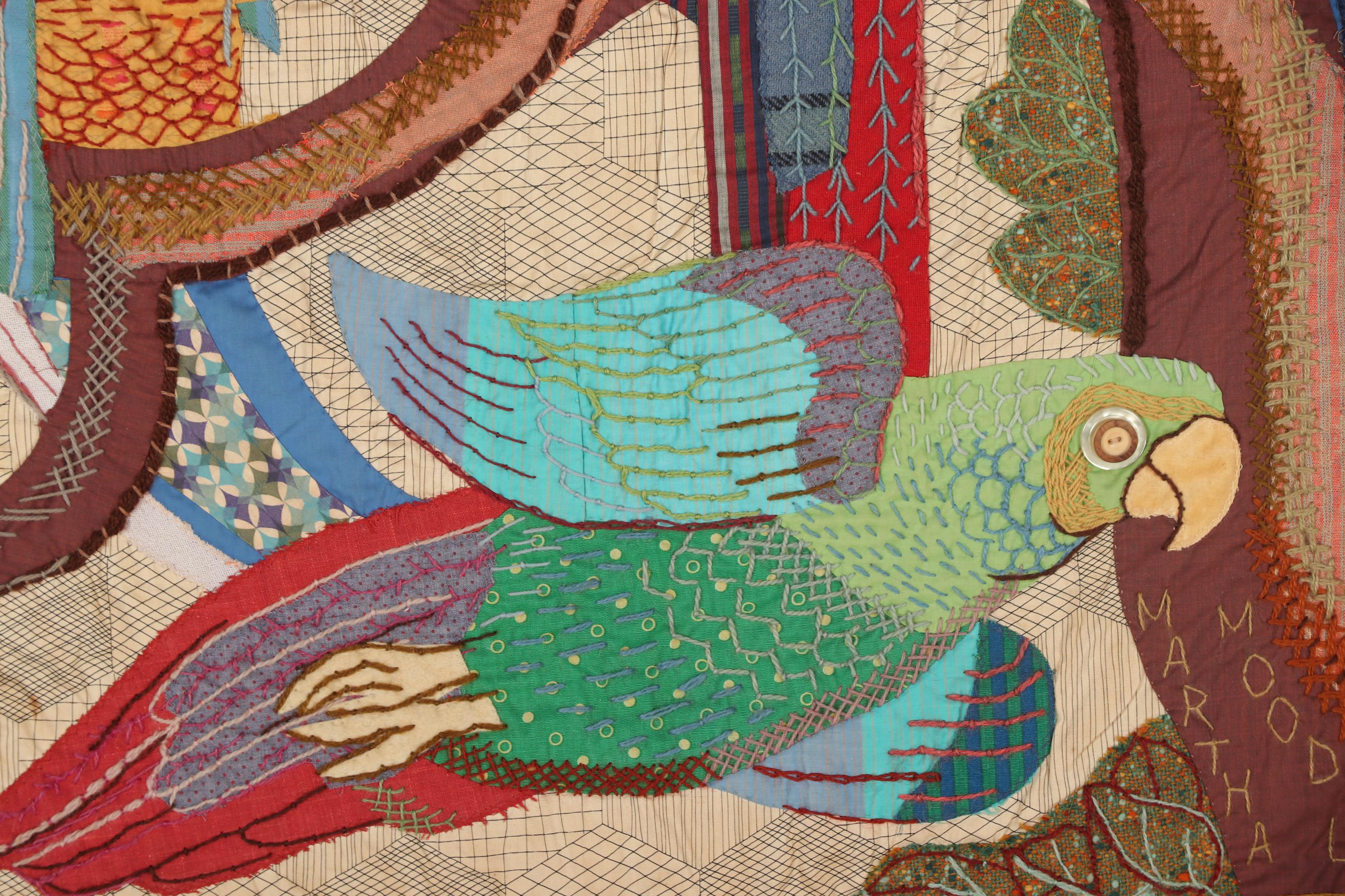 Martha Mood Appliqué Stitchery "Parrots" with Illustrated Art Books