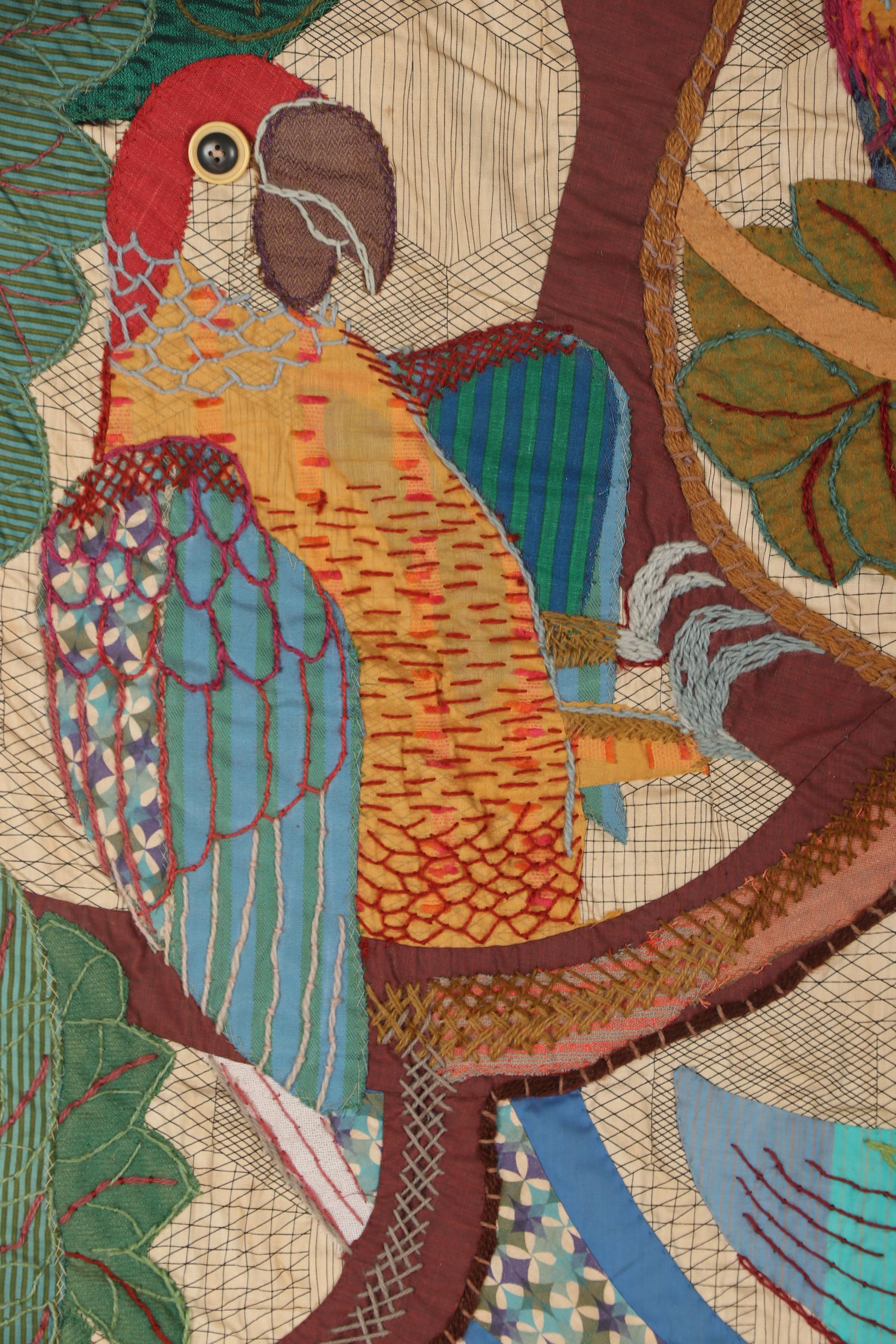 Martha Mood Appliqué Stitchery "Parrots" with Illustrated Art Books